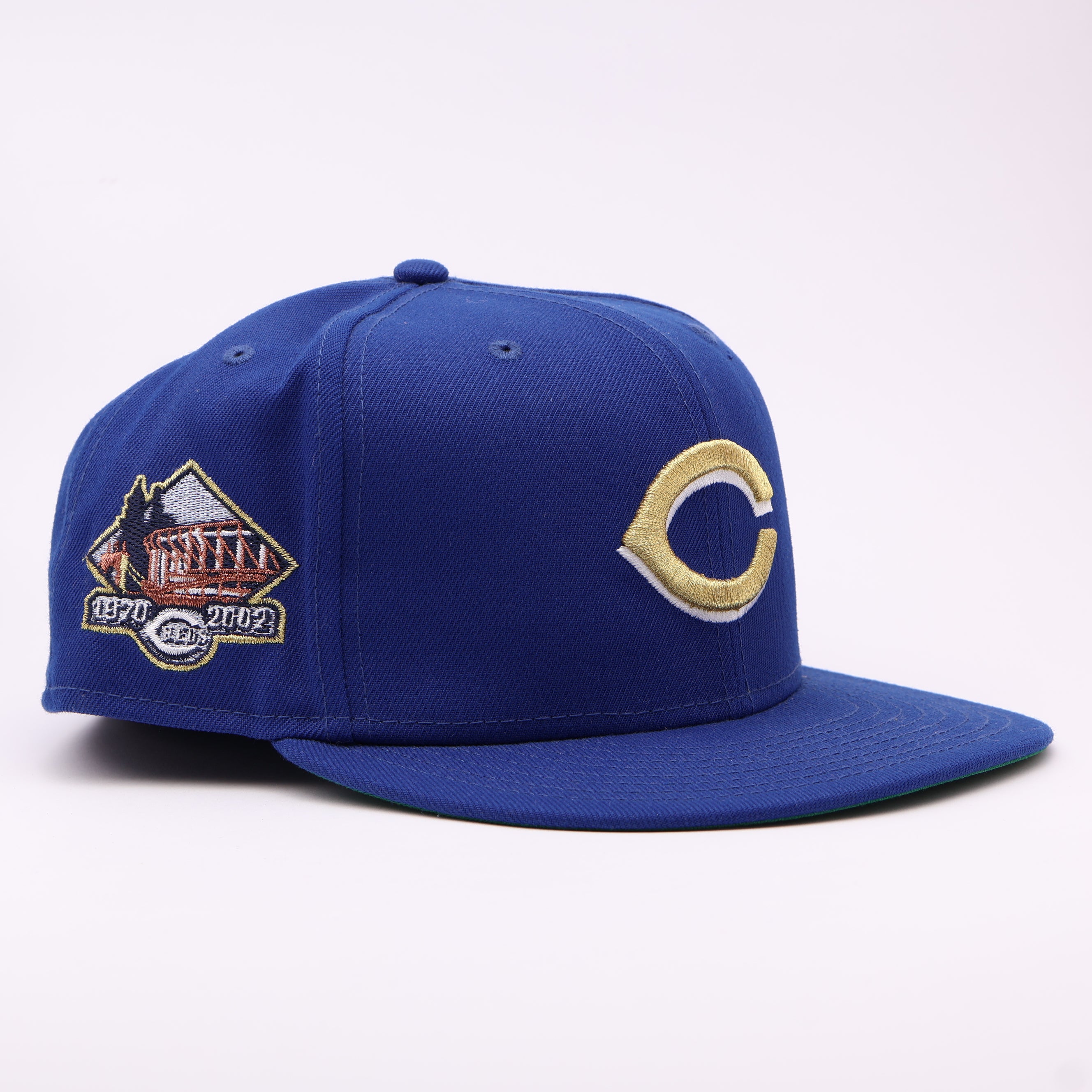USED 8 Blue Cincinnati Reds 2002 Riverfront Stadium 59fifty New Era Fitted Hat Cap