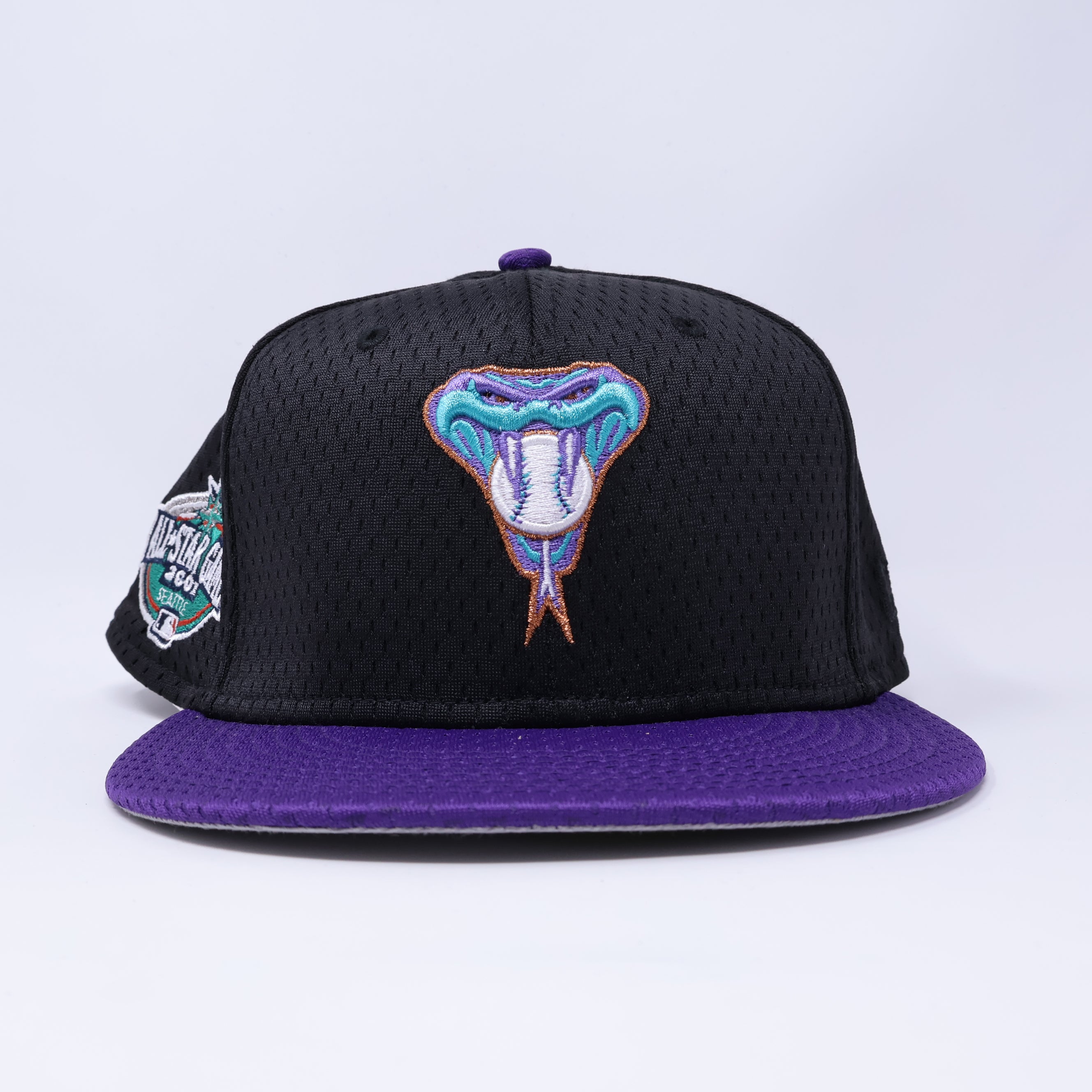 NWT 1/2 Black Mesh Arizona Diamondbacks 2001 All Star Game 59fifty New Era Fitted Hat Cap