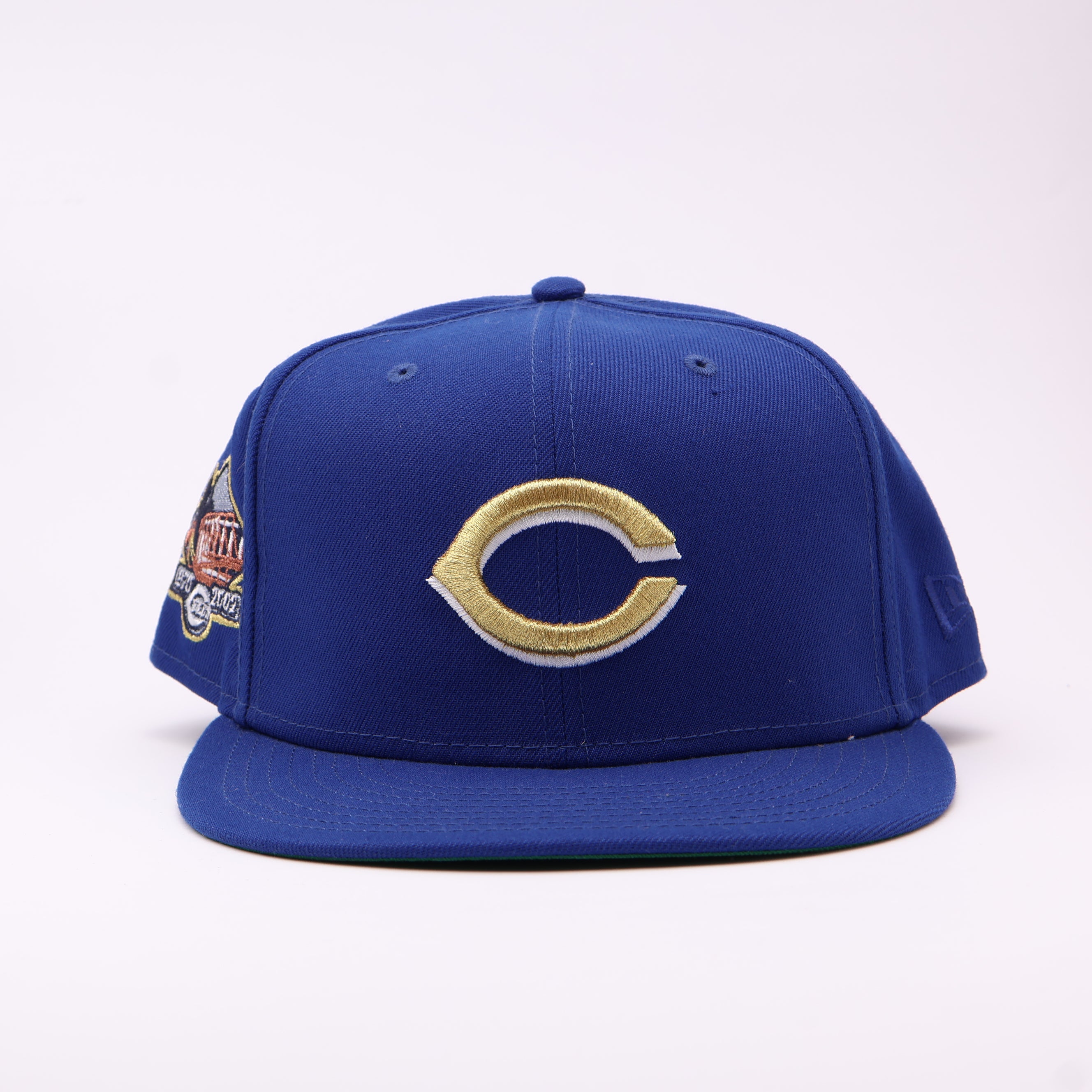 USED 8 Blue Cincinnati Reds 2002 Riverfront Stadium 59fifty New Era Fitted Hat Cap