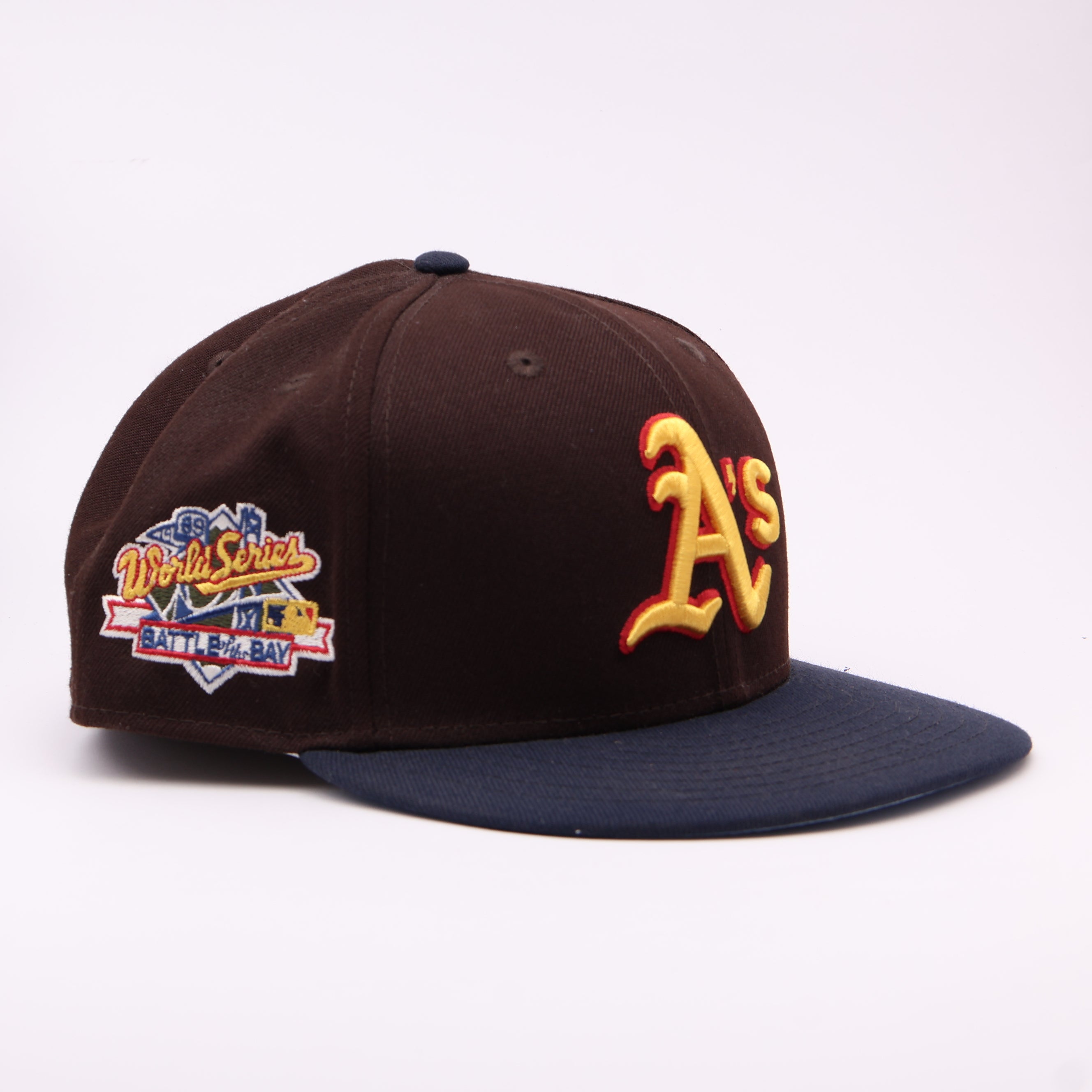 USED 8 Brown Oakland Athletics 1989 World Series 59fifty New Era Fitted Hat Cap