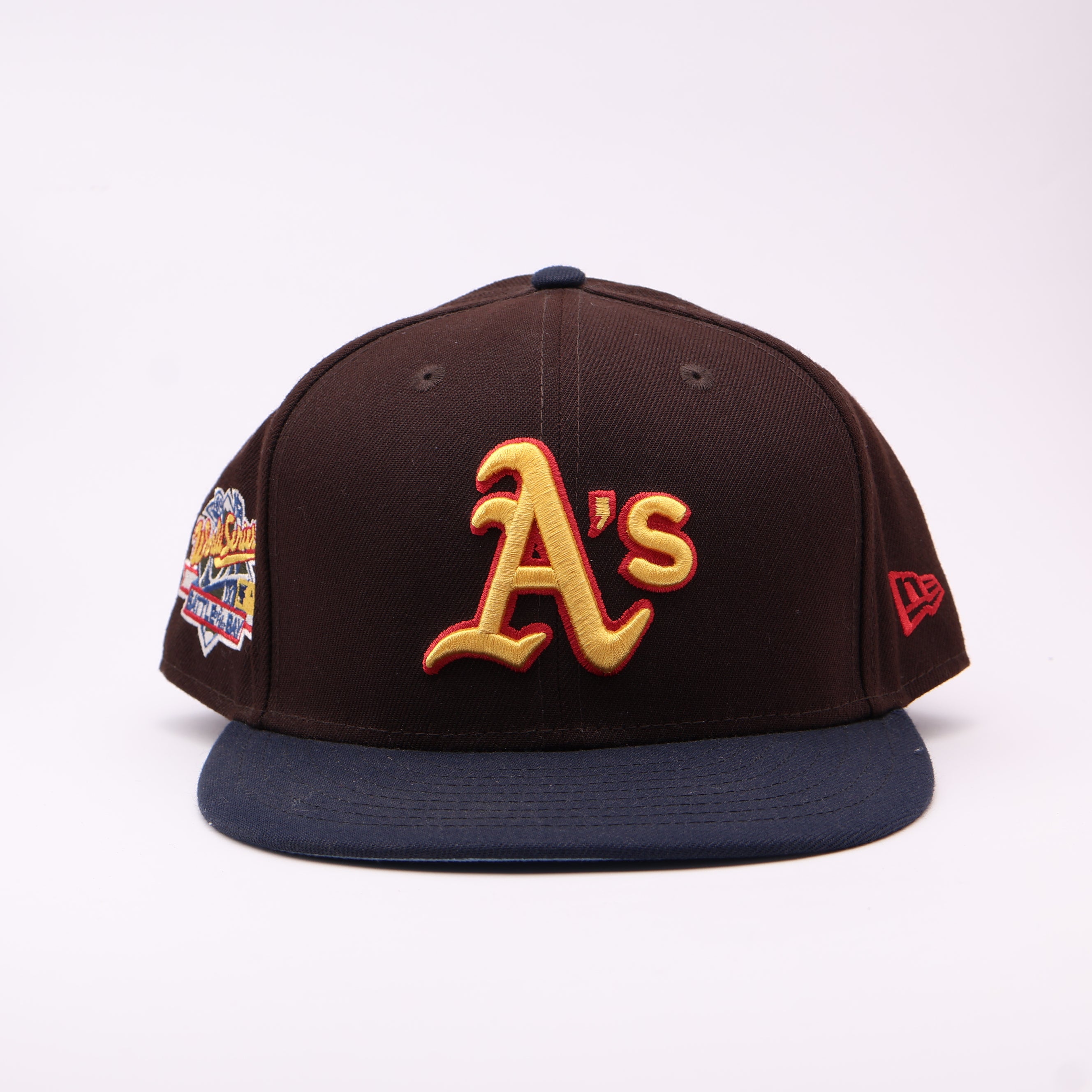 USED 8 Brown Oakland Athletics 1989 World Series 59fifty New Era Fitted Hat Cap