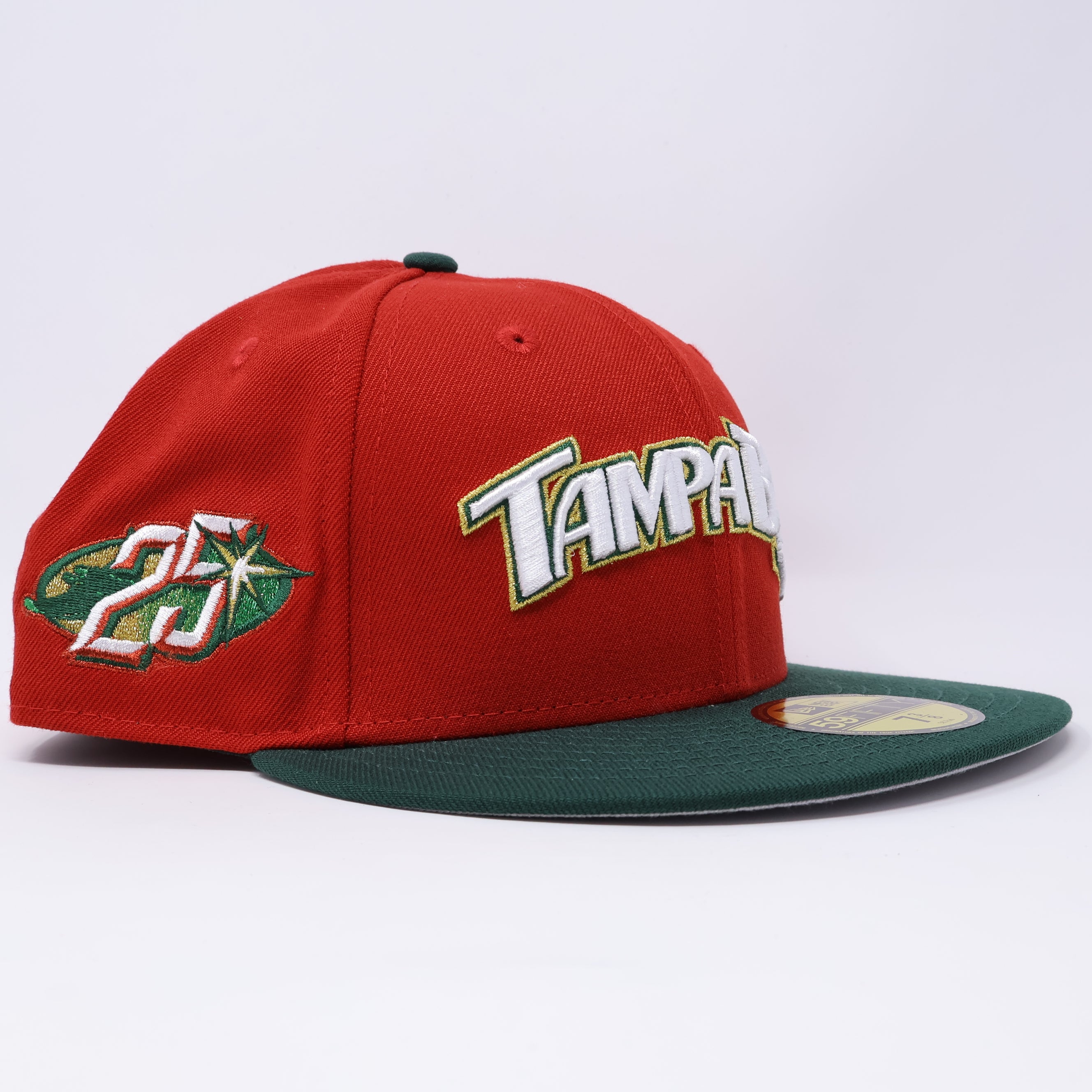 NWT 3/8 Red Tampa Bay Rays 25th Anniversary 59fifty New Era Fitted Hat Cap