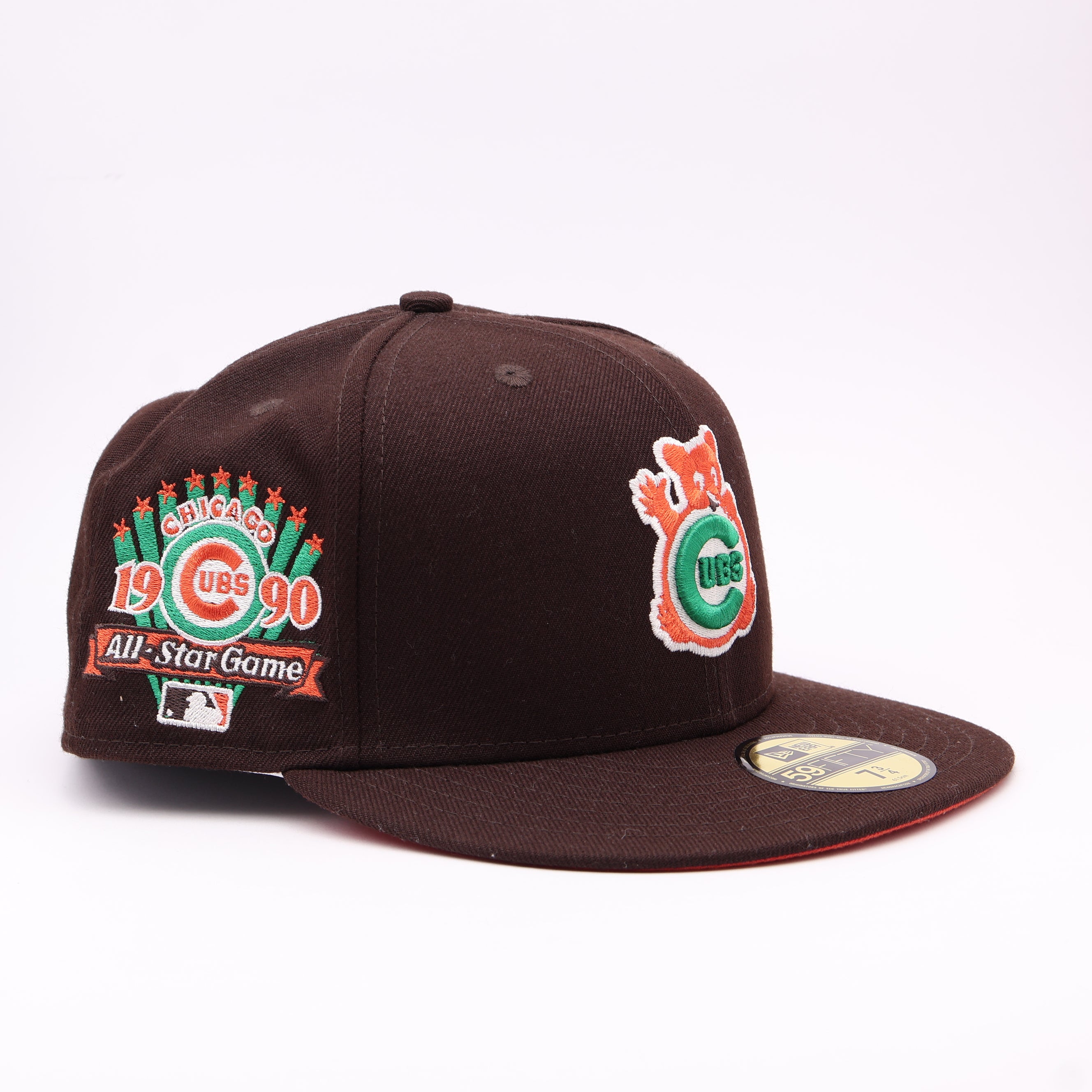 NWT 3/4 Brown Chicago Cubs 1990 All Star Game 59fifty New Era Fitted Hat Cap