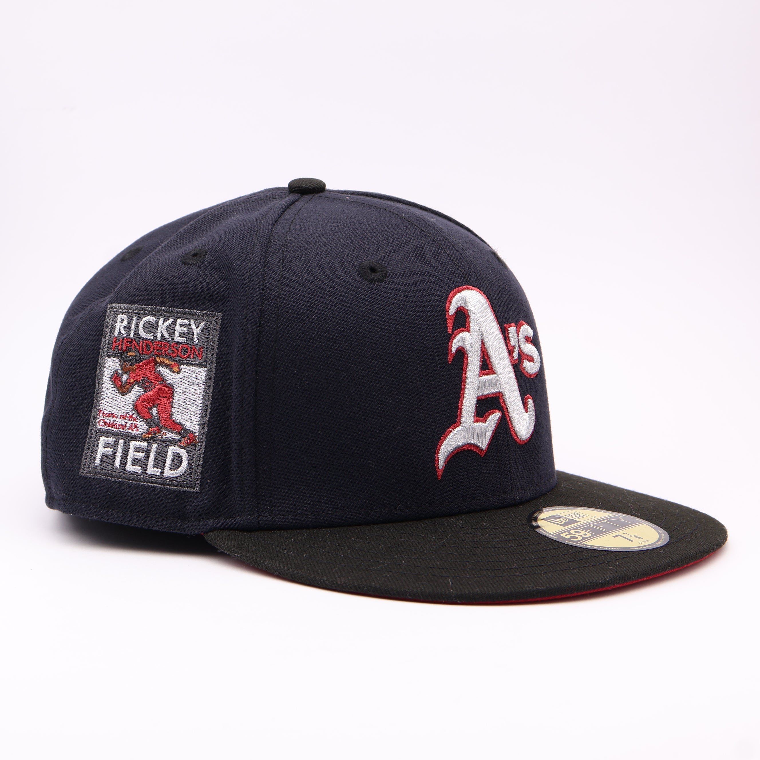 NWT 7/8 Navy Oakland Athletics Rickey Field 59fifty New Era Fitted Hat Cap