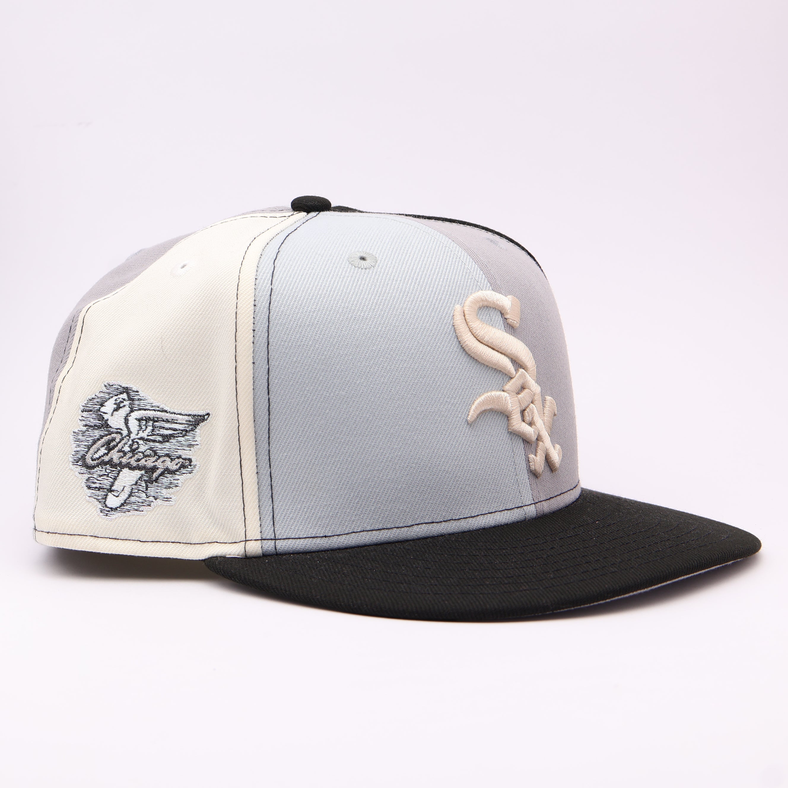 USED 8 Multicolor Chicago White Sox Socks Logo 59fifty New Era Fitted Hat Cap