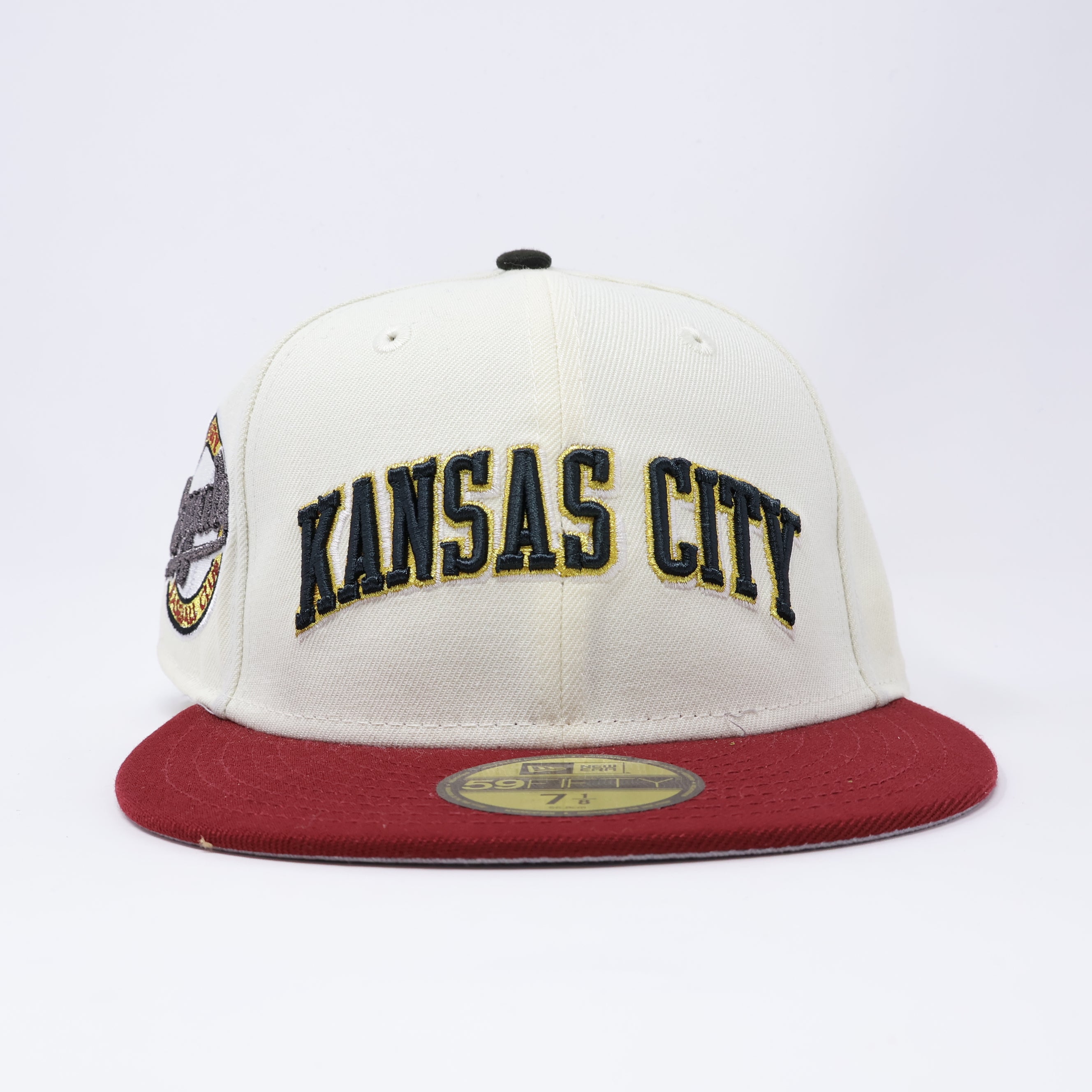NEW 1/8 Chrome Kansas City Royals Baseball Club 59fifty New Era Fitted Hat Cap