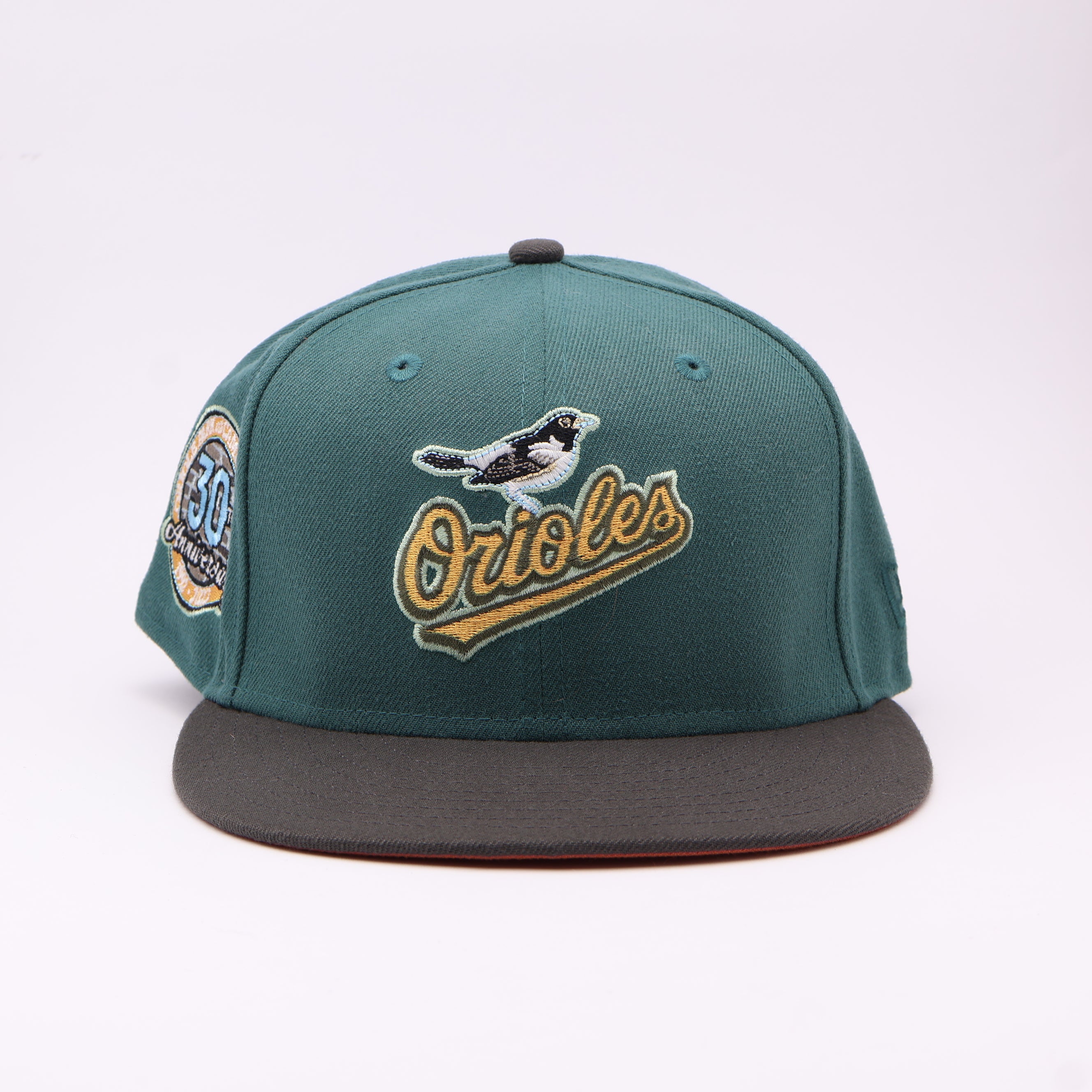 USED 1/2 Green Baltimore Orioles 30th Anniversary 59fifty New Era Fitted Hat Cap