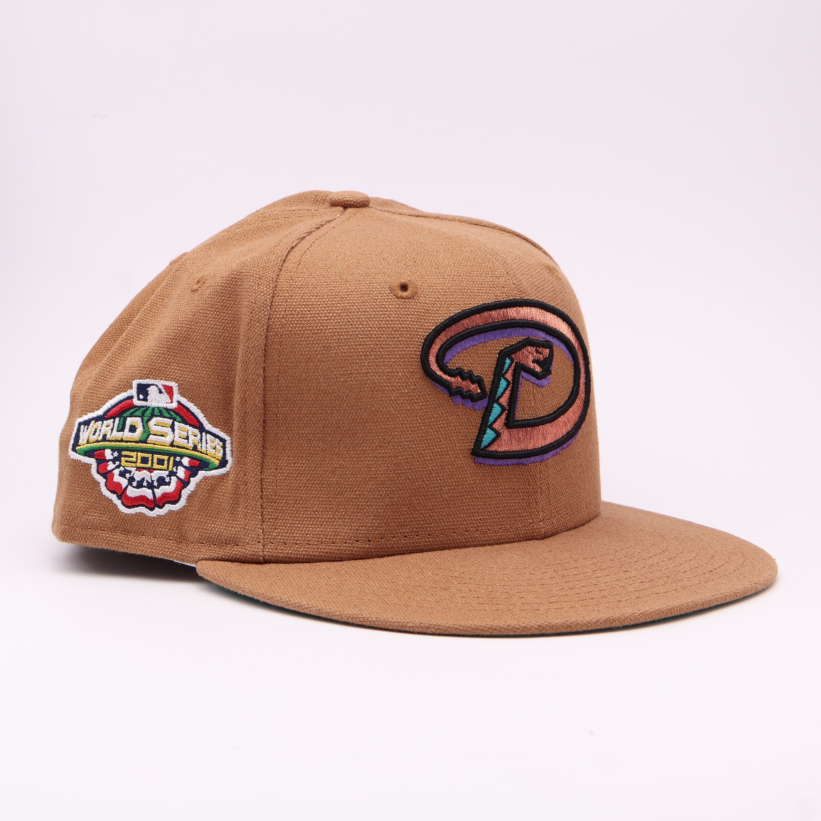 USED 5/8 Brown Arizona Diamondbacks 2001 World Series 59fifty New Era Fitted Hat Cap