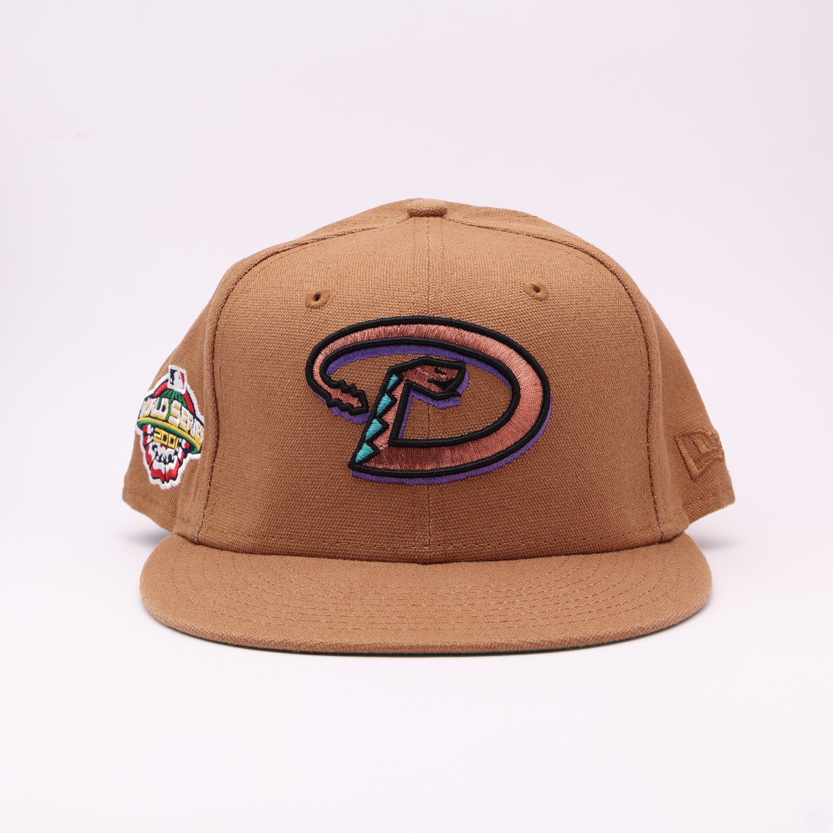 USED 5/8 Brown Arizona Diamondbacks 2001 World Series 59fifty New Era Fitted Hat Cap
