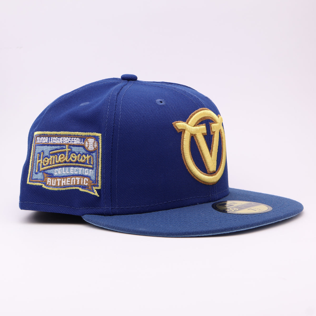 NWT 1/2 Blue Visalia Rawhide Hometown Collection 59fifty New Era Fitted Hat Cap