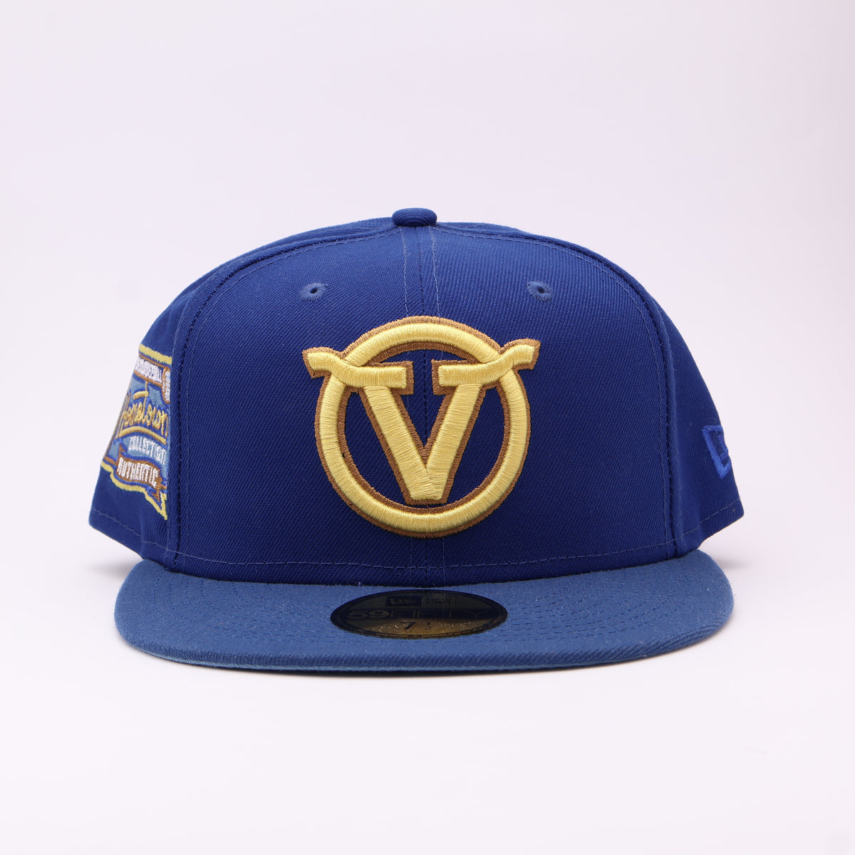 NWT 1/2 Blue Visalia Rawhide Hometown Collection 59fifty New Era Fitted Hat Cap
