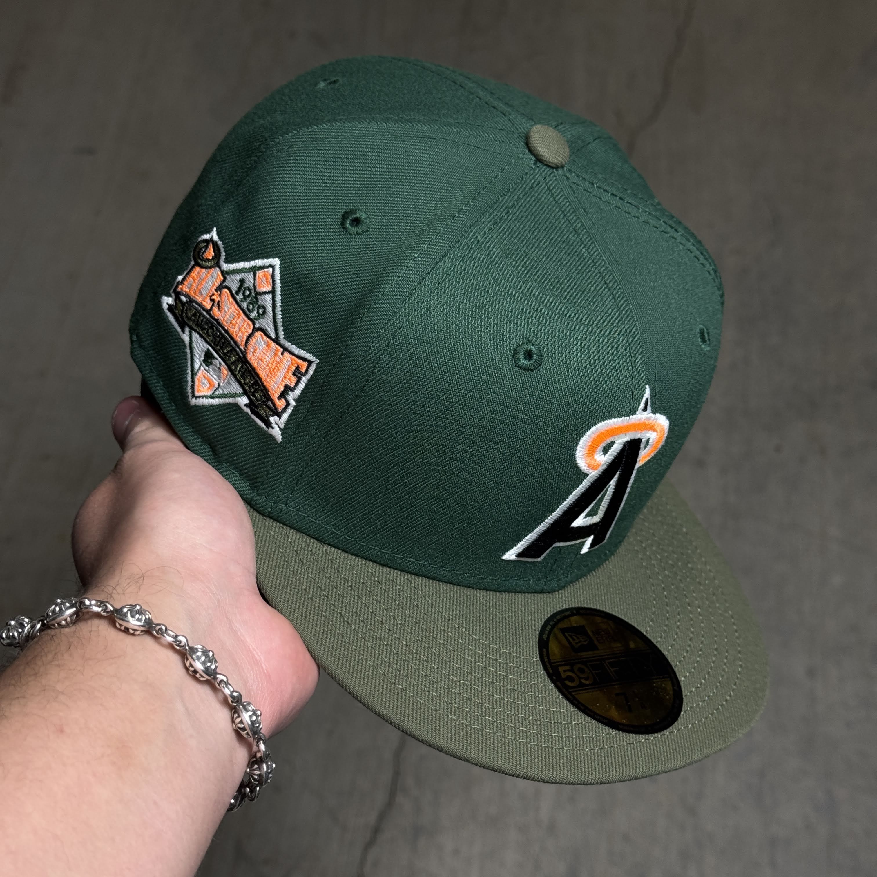 NWT 1/4 Green Los Angeles Angels 1989 All Star Game 59fifty New Era Fitted Hat Cap
