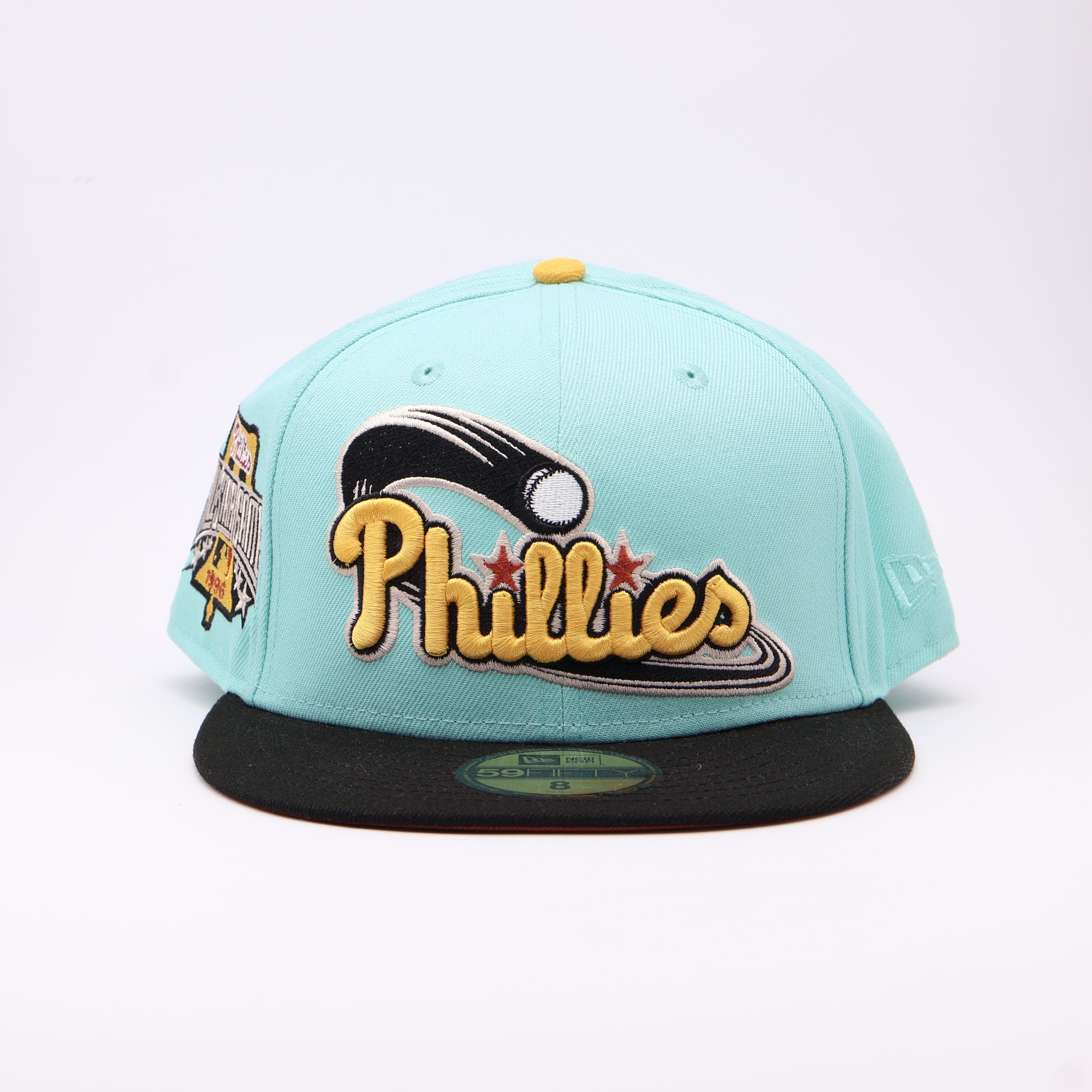 NWT 8 Turquoise Philadelphia Phillies 1996 All Star Game 59fifty New Era Fitted Hat Cap