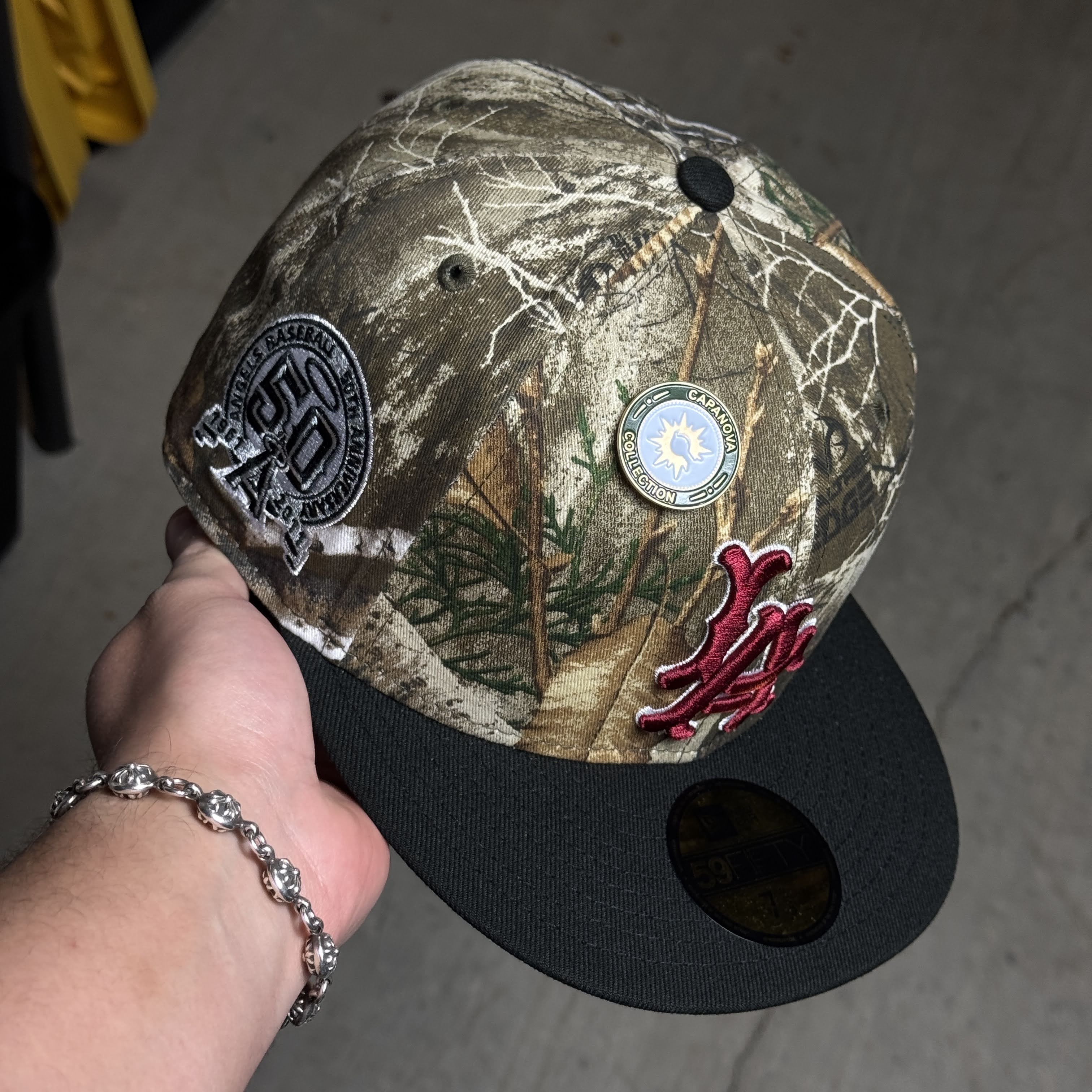 NWT 3/8 Realtree Los Angeles Angels 50th Anniversary 59fifty New Era Fitted Hat Cap