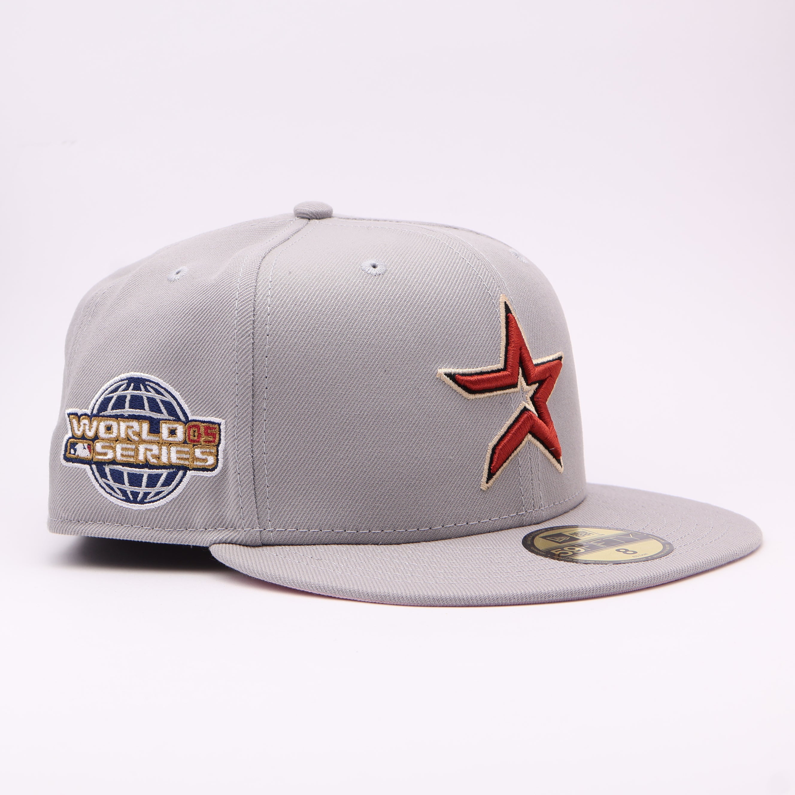 NWT 8 Gray Houston Astros 2005 World Series 59fifty New Era Fitted Hat Cap