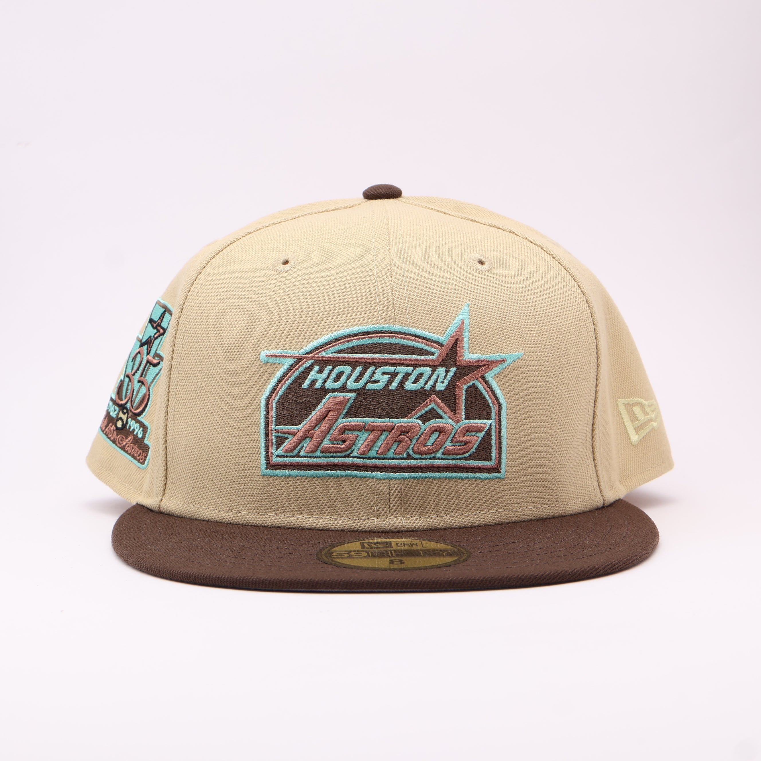 NWT 8 Khaki Houston Astros 35th Anniversary 59fifty New Era Fitted Hat Cap