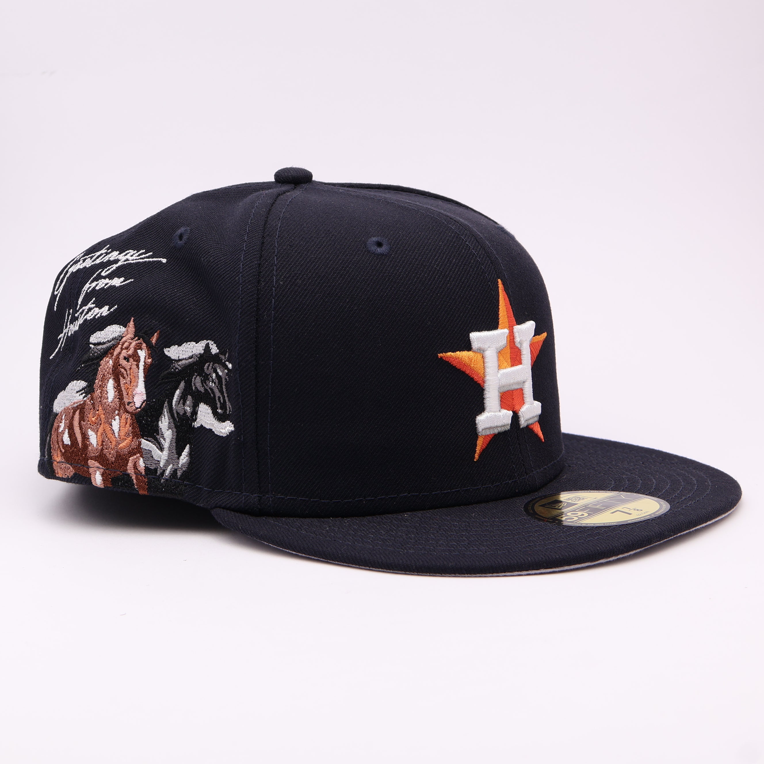 NWT 7/8 Navy Houston Astros "Greetings From Houston" 59fifty New Era Fitted Hat Cap