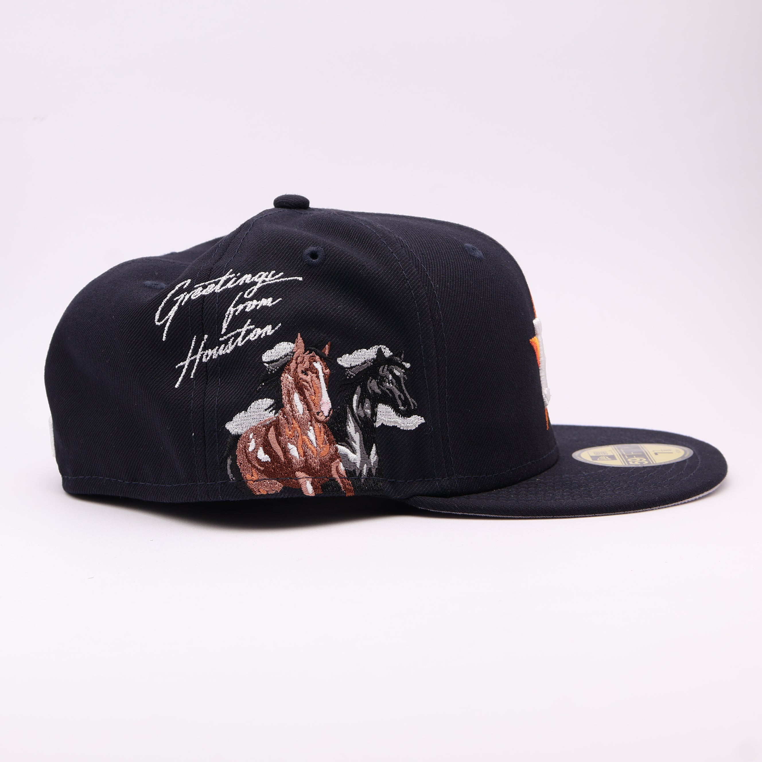 NWT 7/8 Navy Houston Astros "Greetings From Houston" 59fifty New Era Fitted Hat Cap