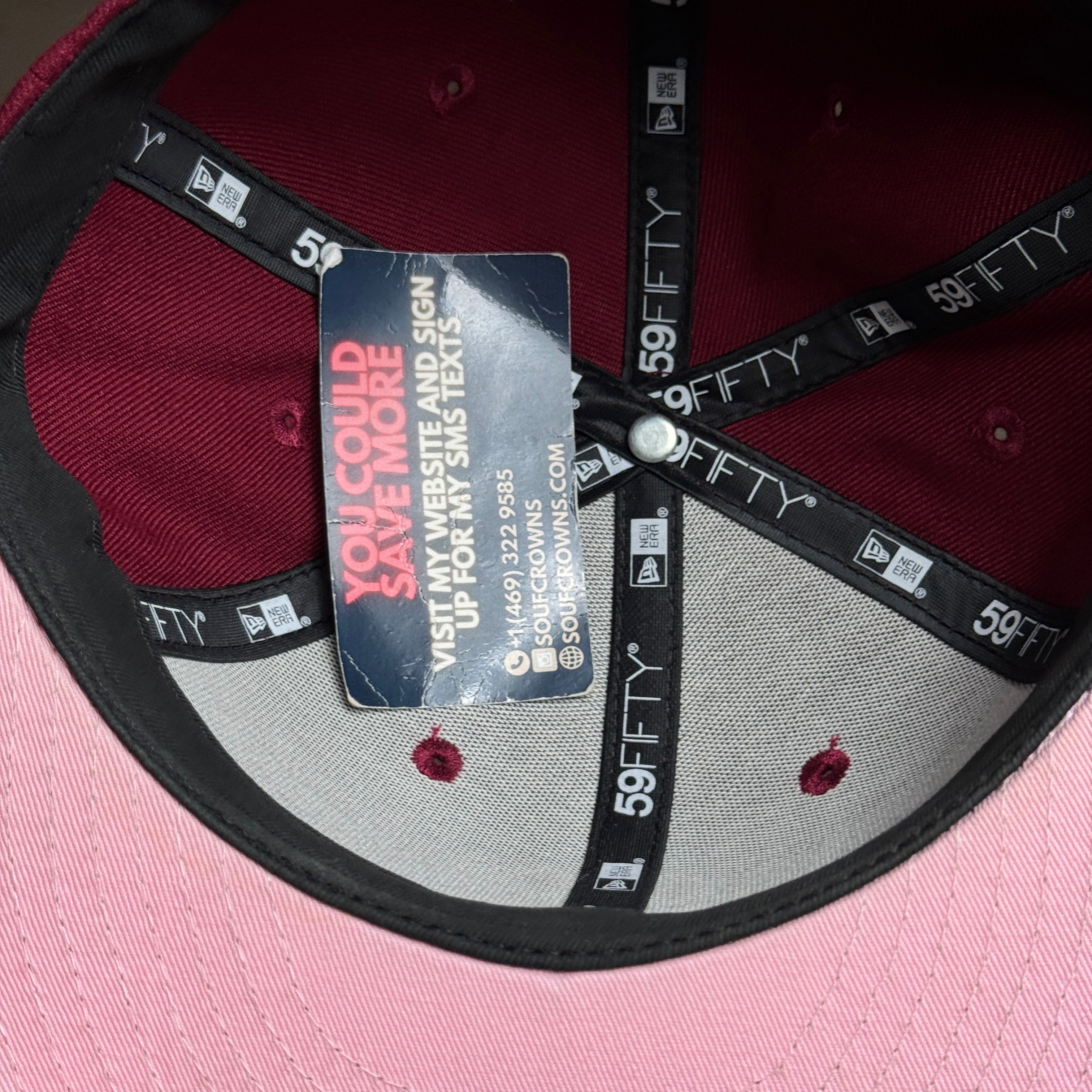 NWT 1/8 Maroon Los Angeles Angels 2002 World Series 59fifty New Era Fitted Hat Cap