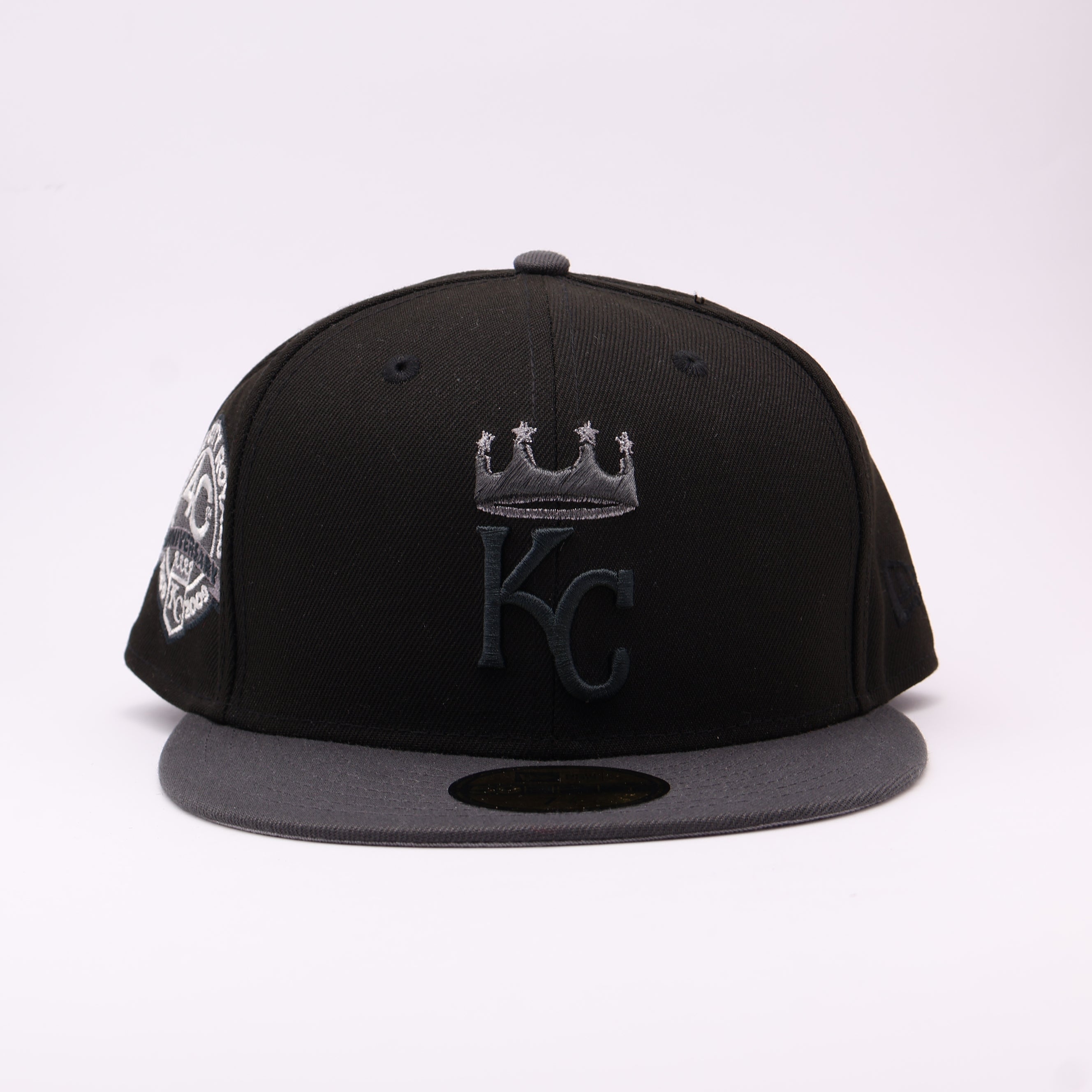 NWT 7/8 Black Kansas City Royals 40th Anniversary 59fifty New Era Fitted Hat Cap