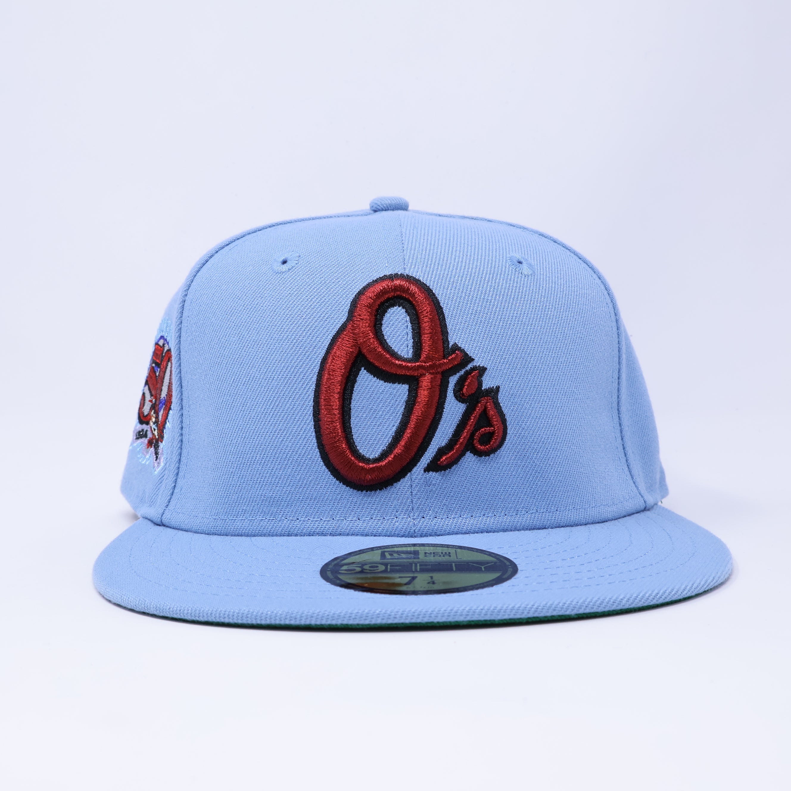NEW 1/4 Blue Baltimore Orioles 50th Anniversary Red 59fifty New Era Fitted Hat Cap