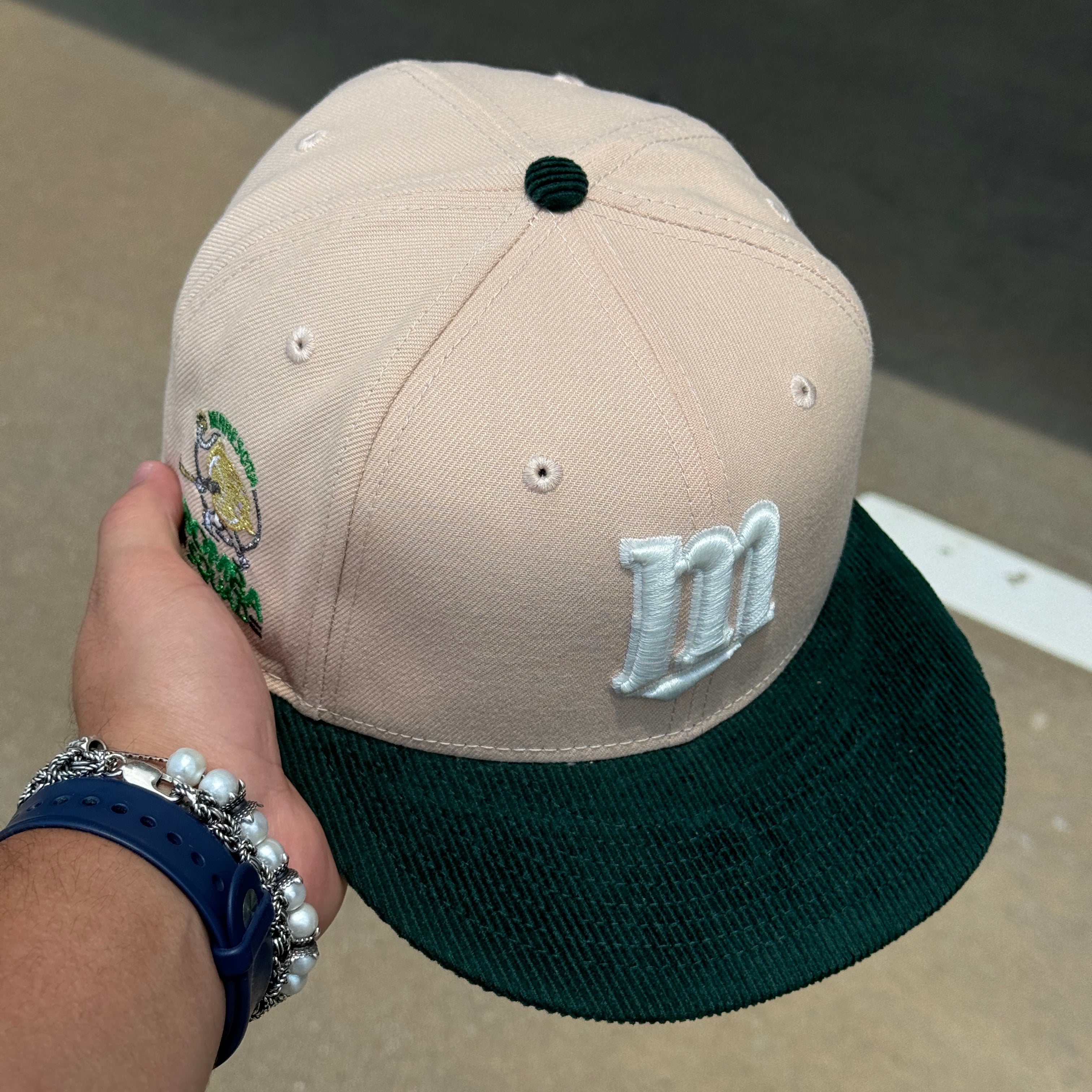 NEW 3/8 Vegas Gold Minnesota Twins Bomba Squad Corduroy 59fifty New Era Fitted Hat Cap
