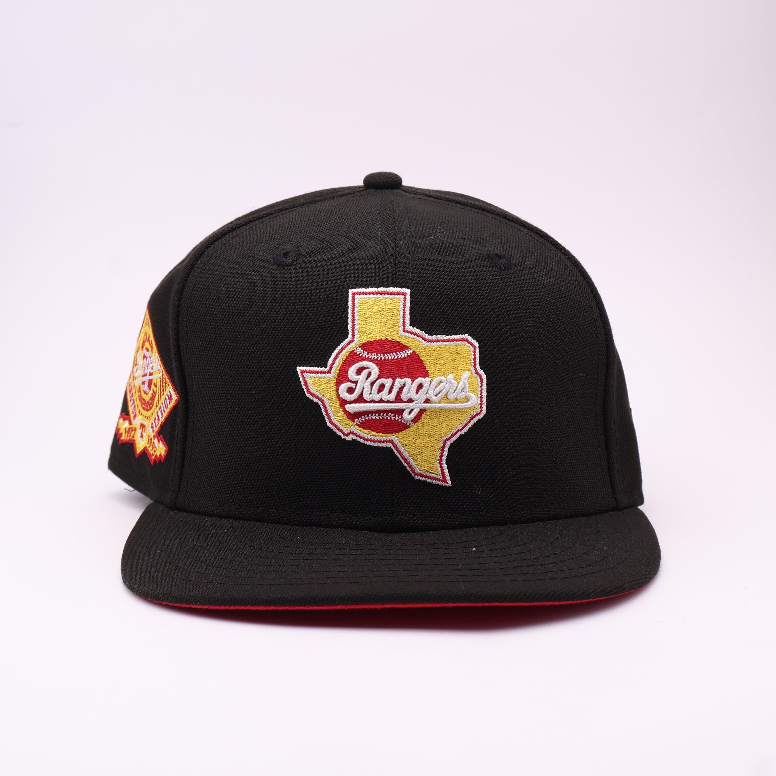 USED 1/8 Black Texas Rangers Arlington Stadium 59fifty New Era Fitted Hat Cap