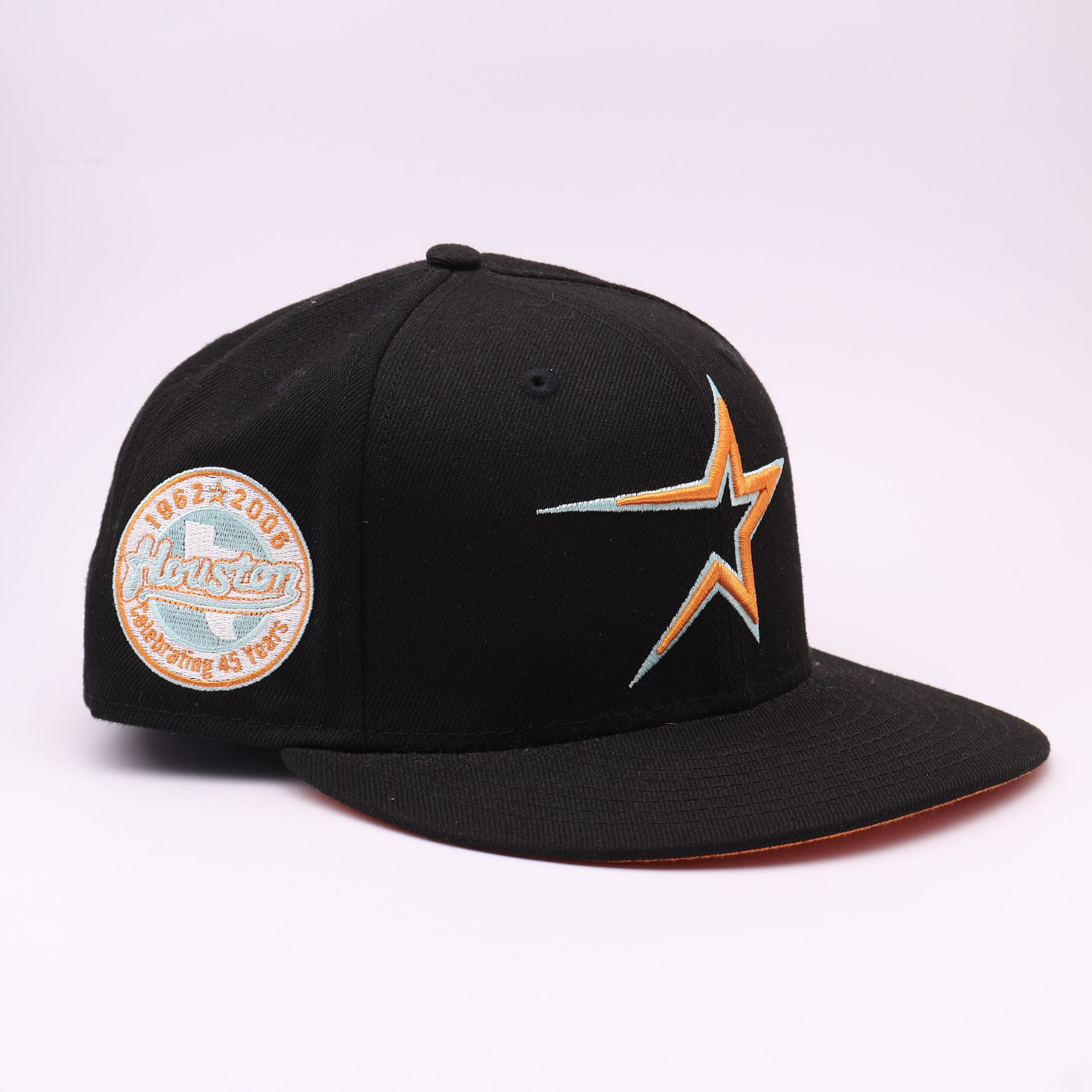 USED 3/8 Black Houston Astros Celebrating 45 Years 59fifty New Era Fitted Hat Cap