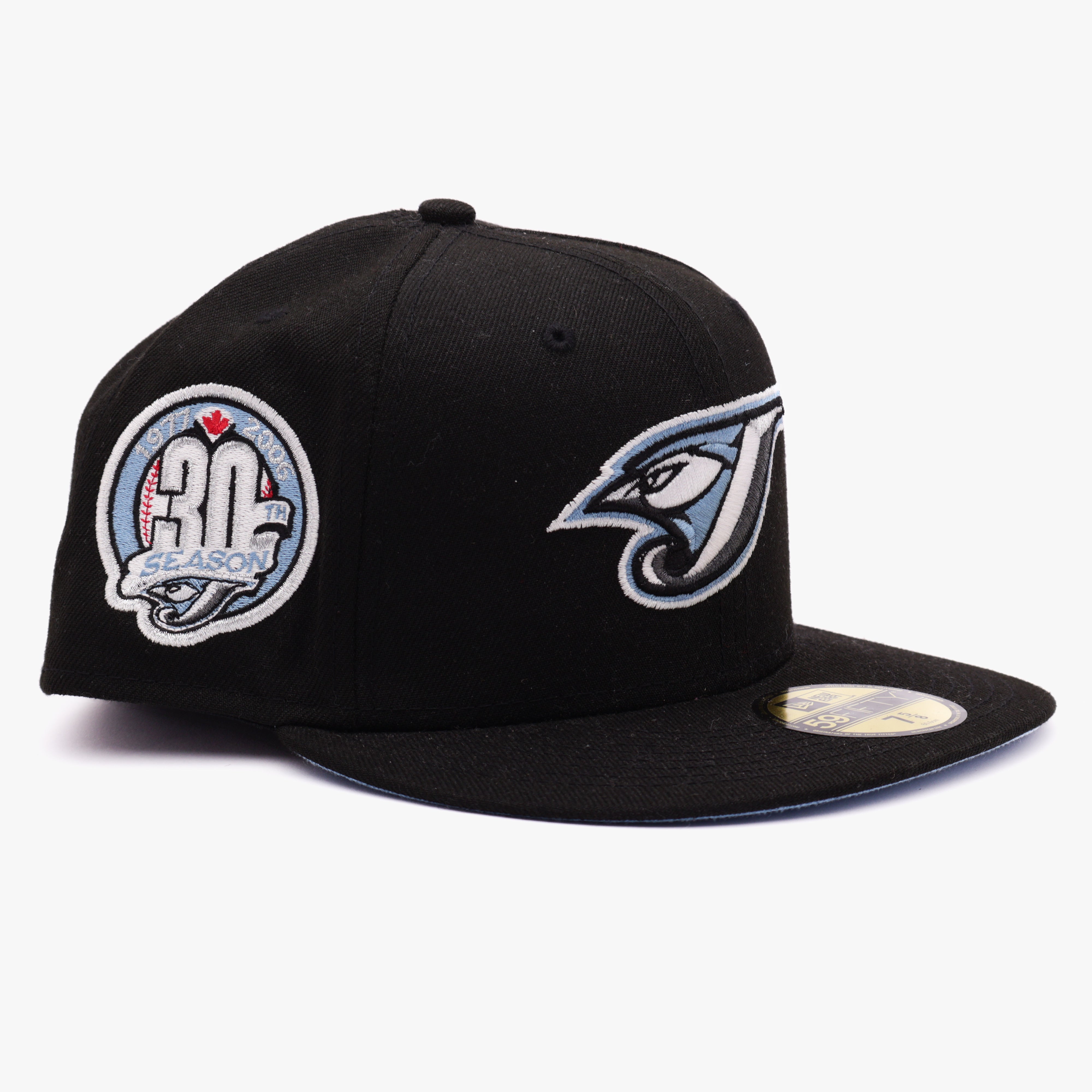 NWT 5/8 Black Toronto Blue Jays 30th Season 59fifty New Era Fitted Hat Cap