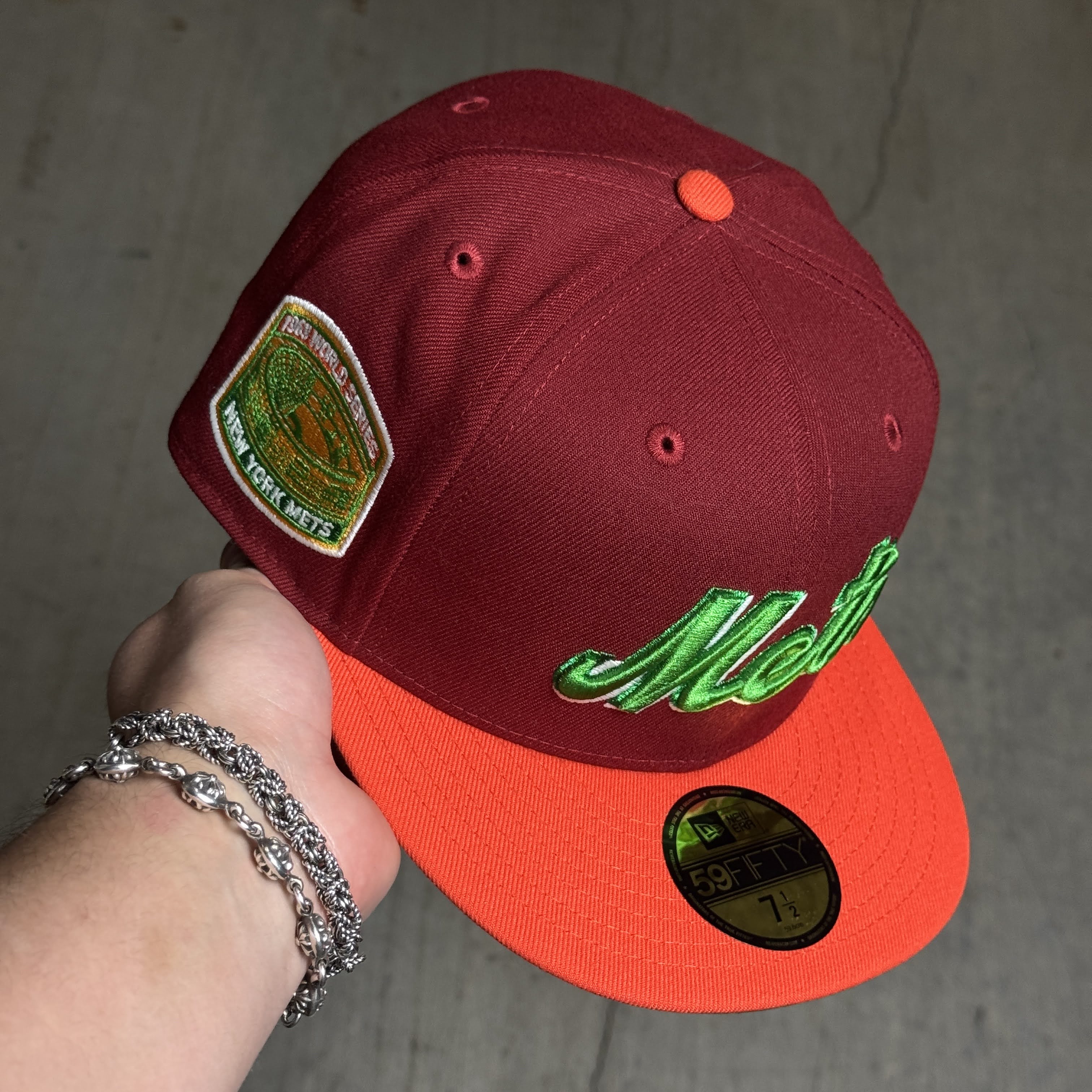 NWT 1/2 Red New York Mets 1969 World Series 59fifty New Era Fitted Hat Cap