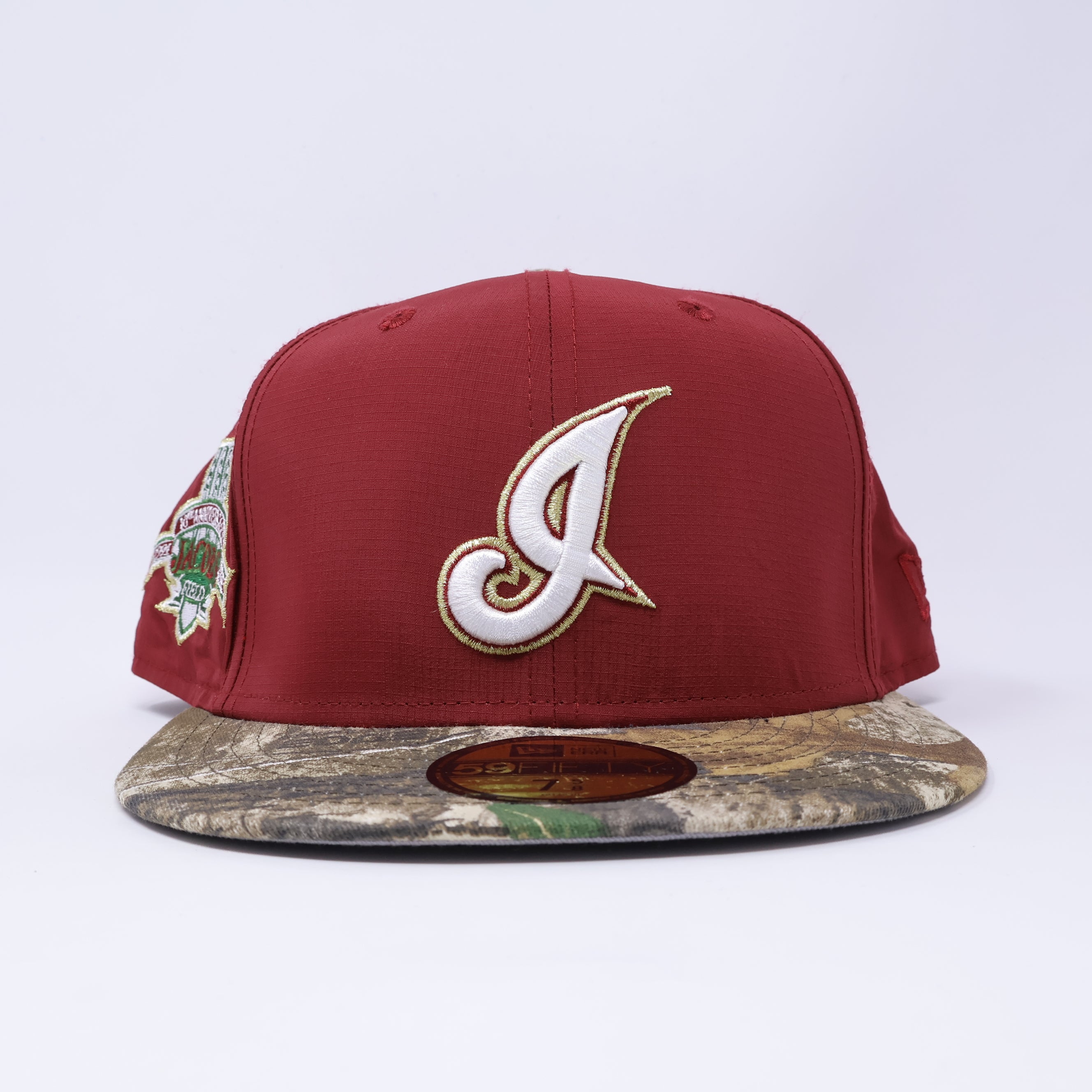 NEW 5/8 Brick Red Cleveland Indians Jacobs Field Ripstop 59fifty New Era Fitted Hat Cap