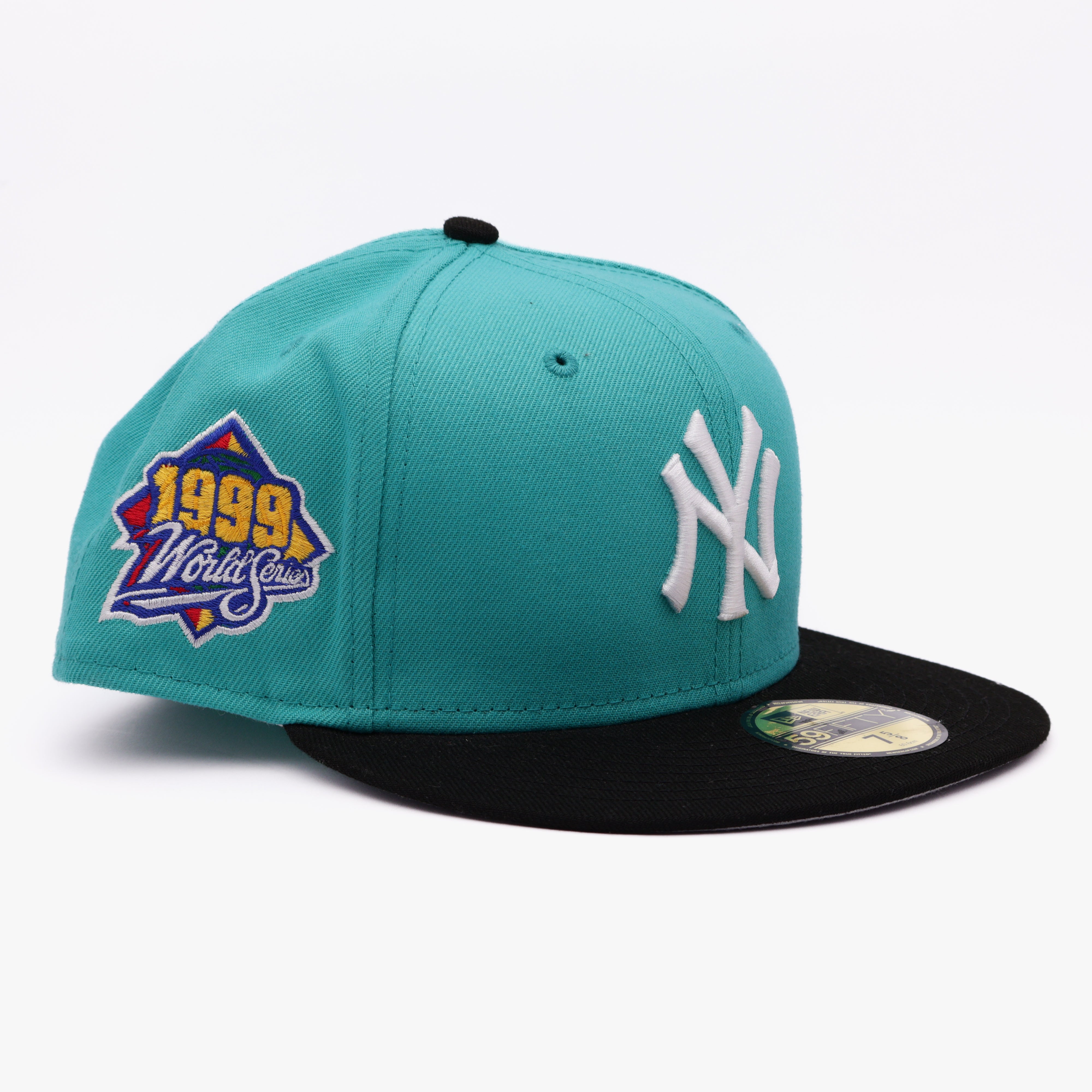 NWT 5/8 Teal New York Yankees 1999 World Series 59fifty New Era Fitted Hat Cap