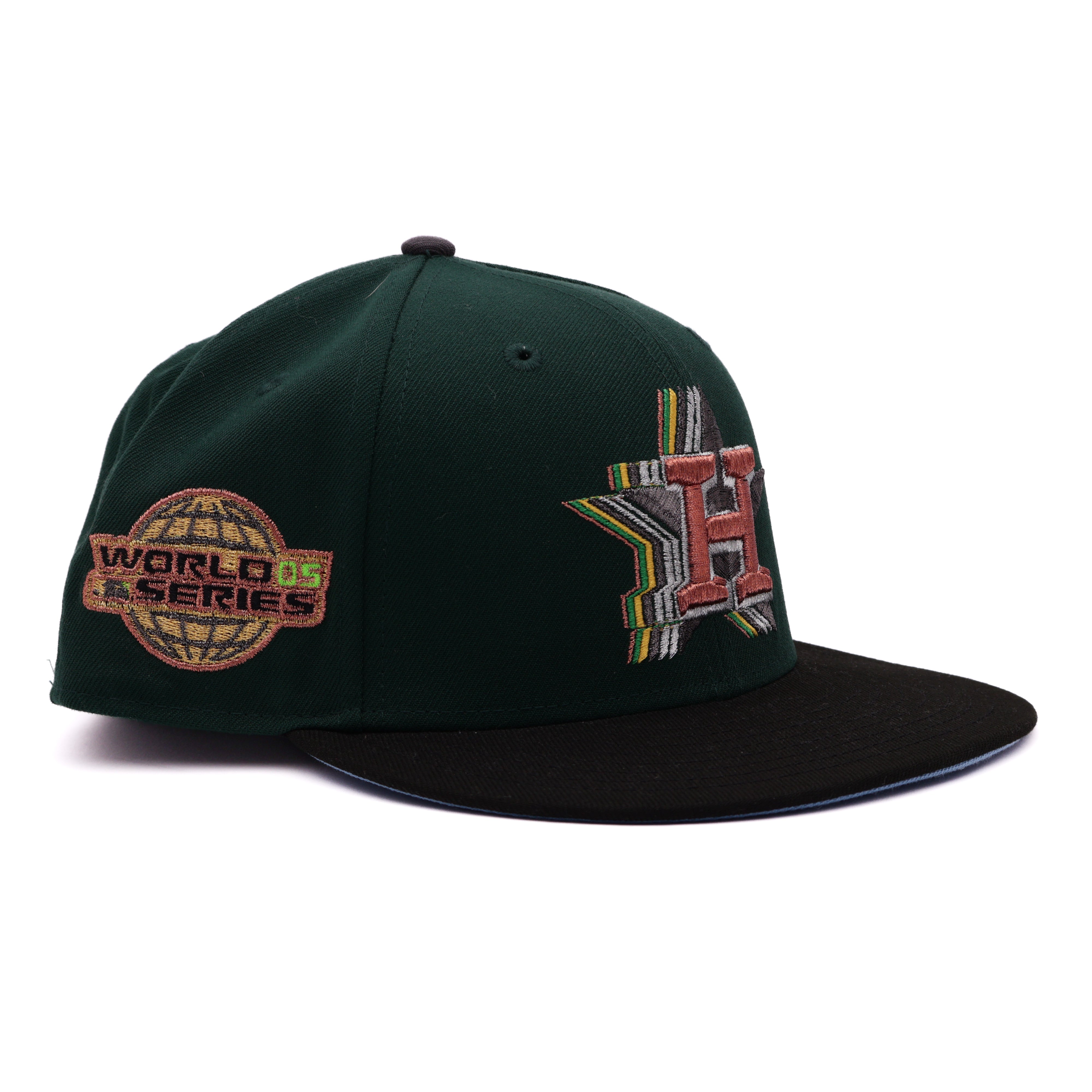 USED 5/8 Green Houston Astros 2005 World Series 59fifty New Era Fitted Hat Cap