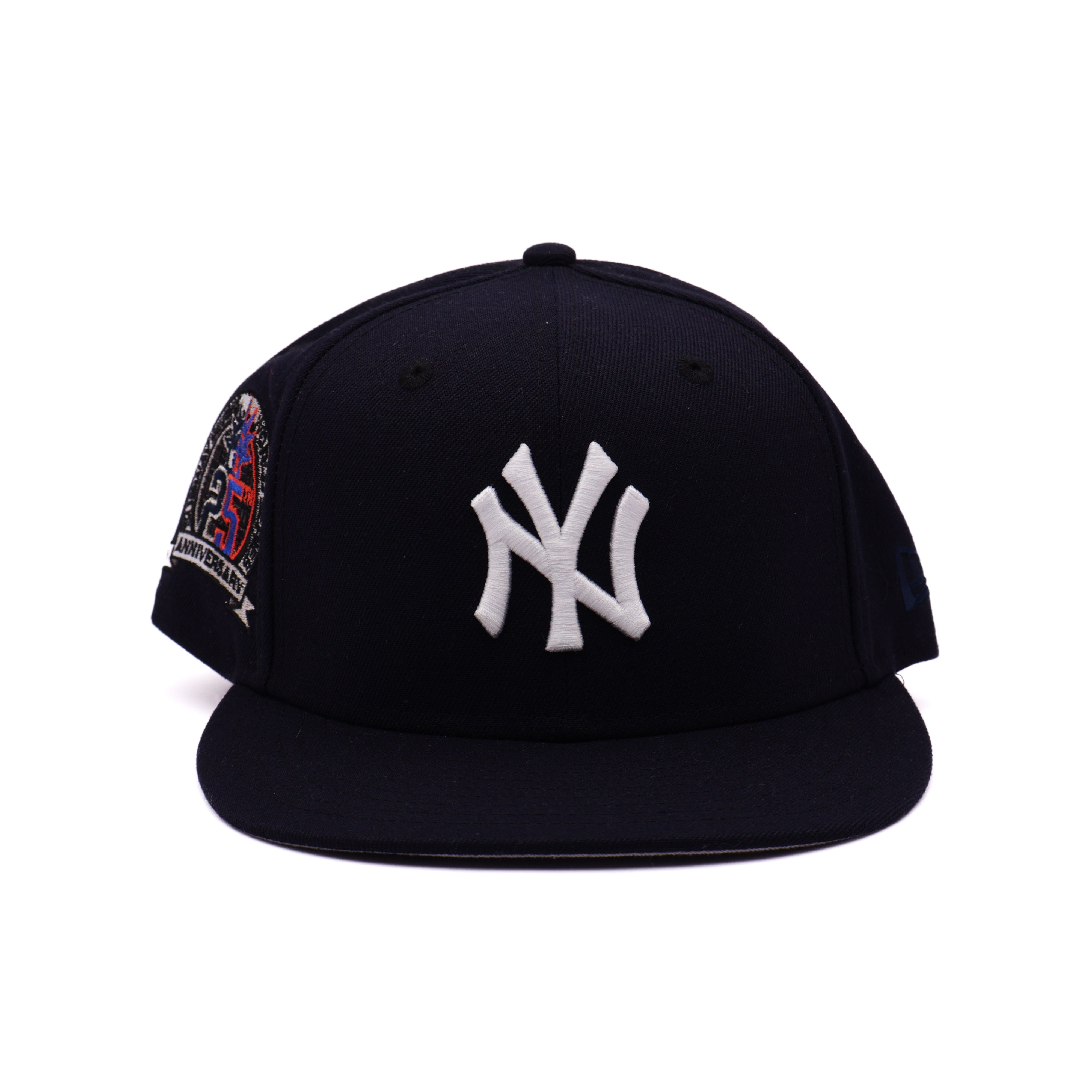 USED 5/8 Navy New York Yankees 25th Anniversary 59fifty New Era Fitted Hat Cap