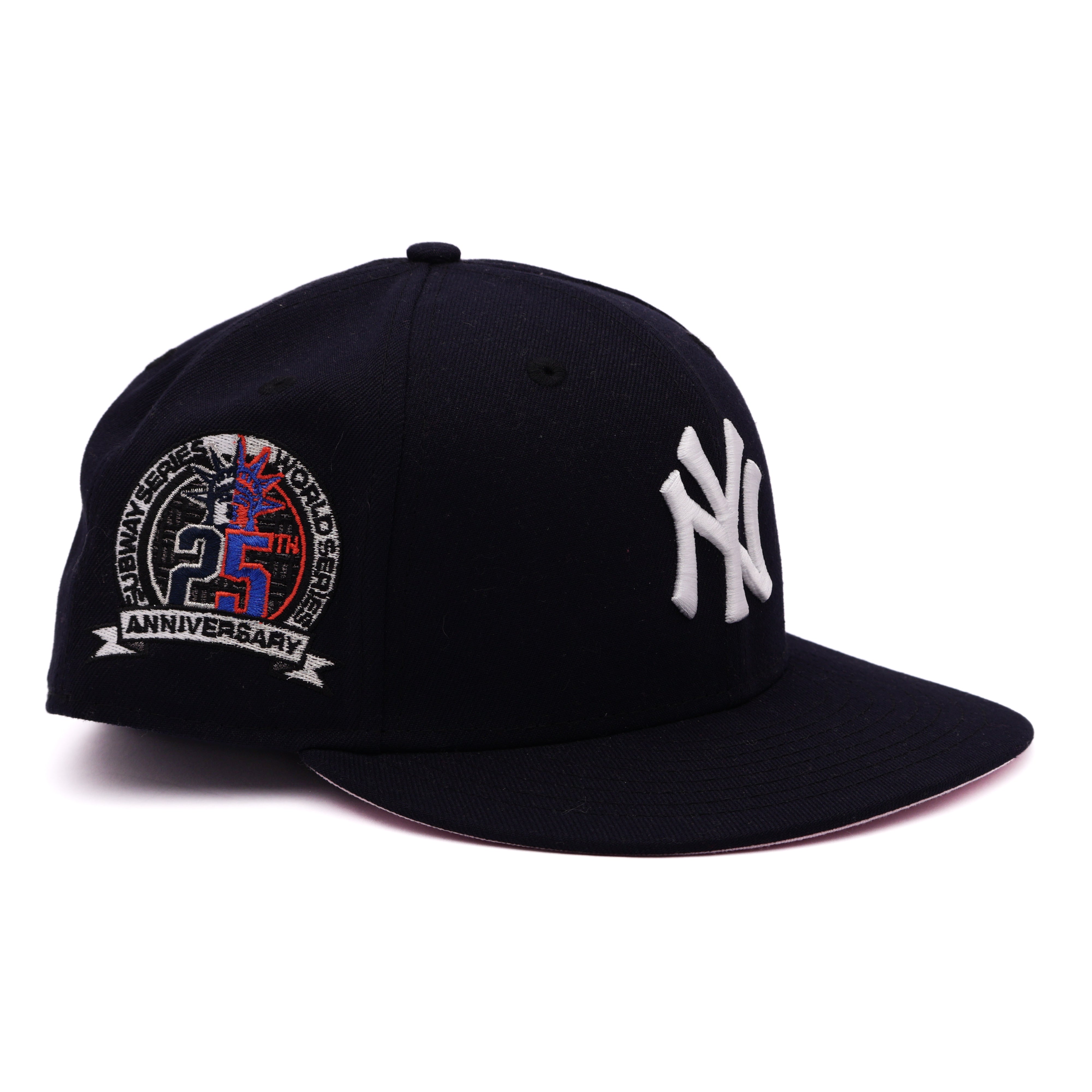 USED 5/8 Navy New York Yankees 25th Anniversary 59fifty New Era Fitted Hat Cap