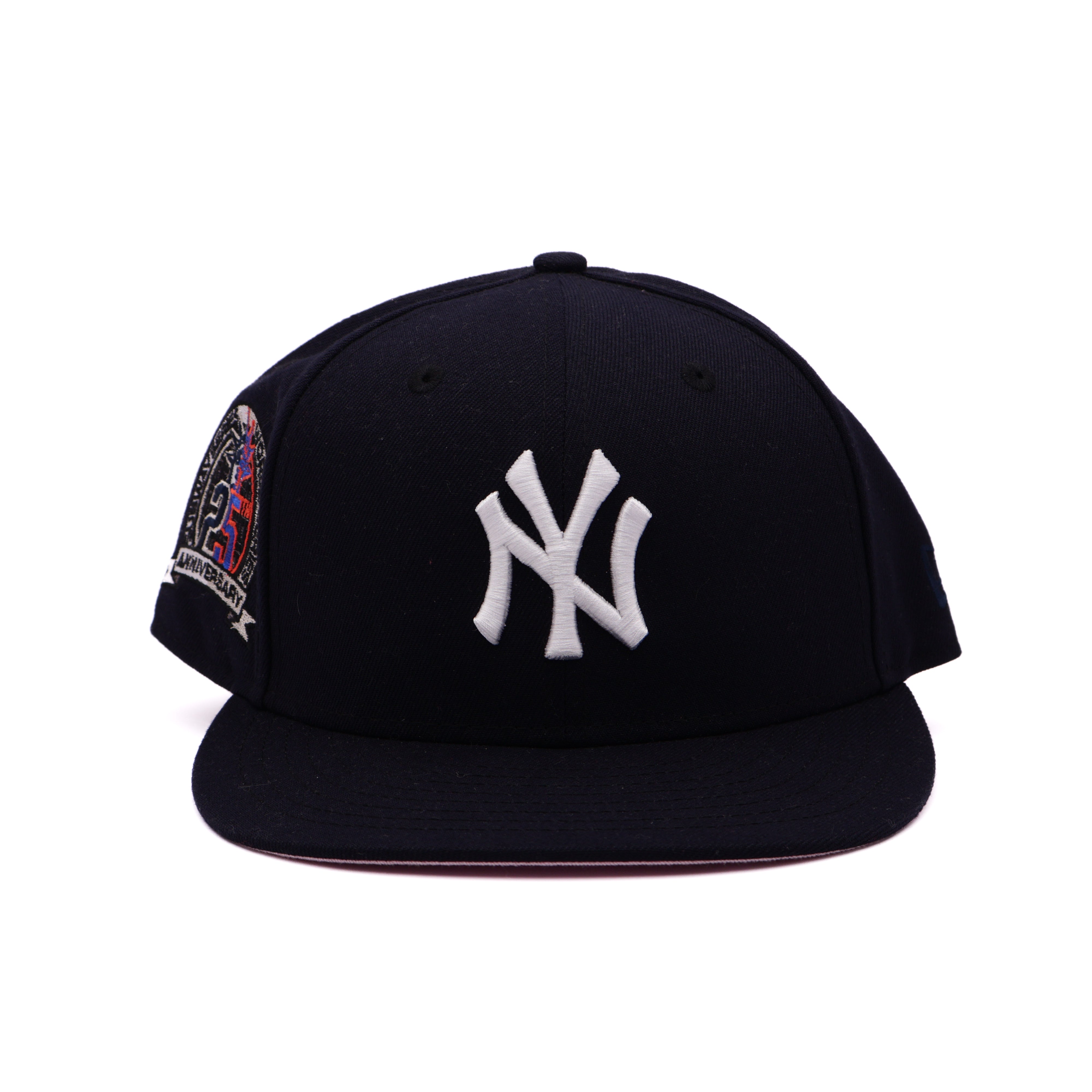 USED 5/8 Navy New York Yankees 25th Anniversary 59fifty New Era Fitted Hat Cap