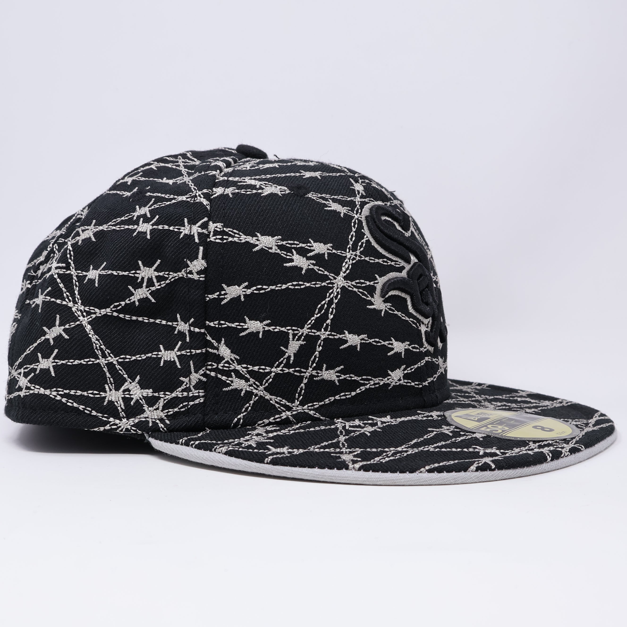 NWT 8 Black Chicago White Sox Barbwire Retro 59fifty New Era