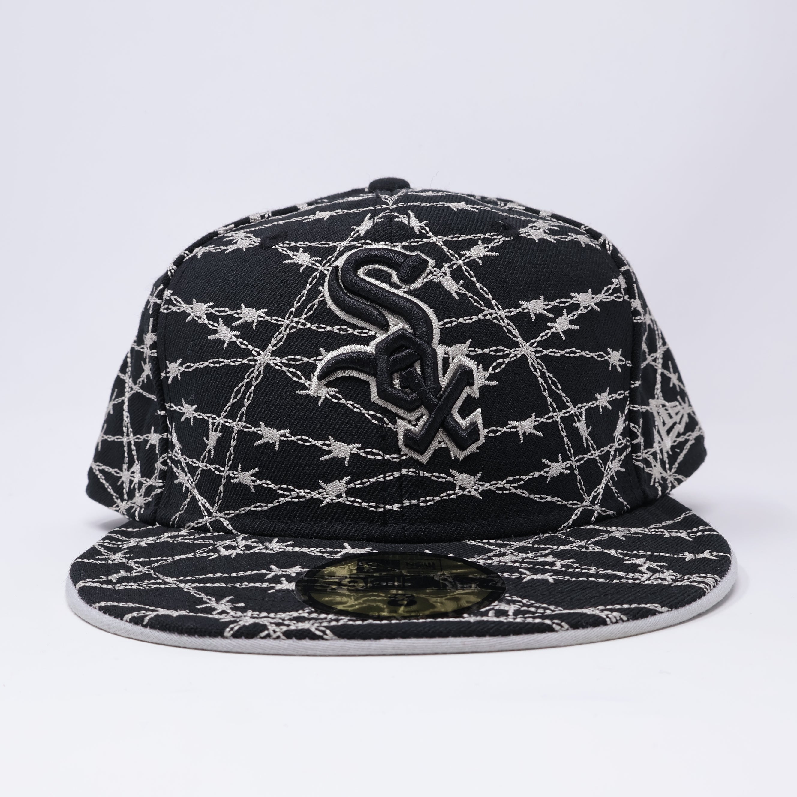 NWT 8 Black Chicago White Sox Barbwire Retro 59fifty New Era Fitted Hat Cap