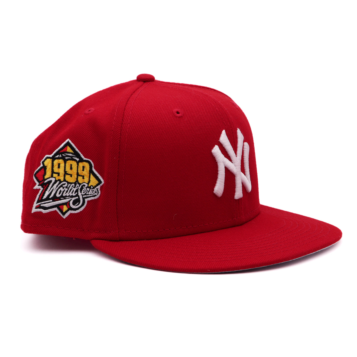 USED 5/8 Red New York Yankees 1999 World Series 59fifty New Era Fitted Hat Cap