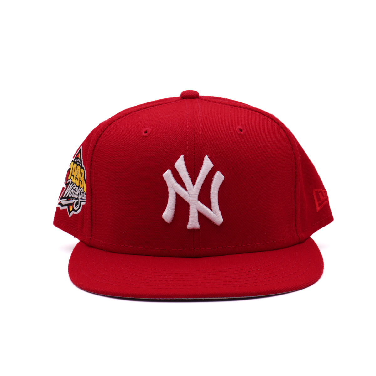USED 5/8 Red New York Yankees 1999 World Series 59fifty New Era Fitted Hat Cap