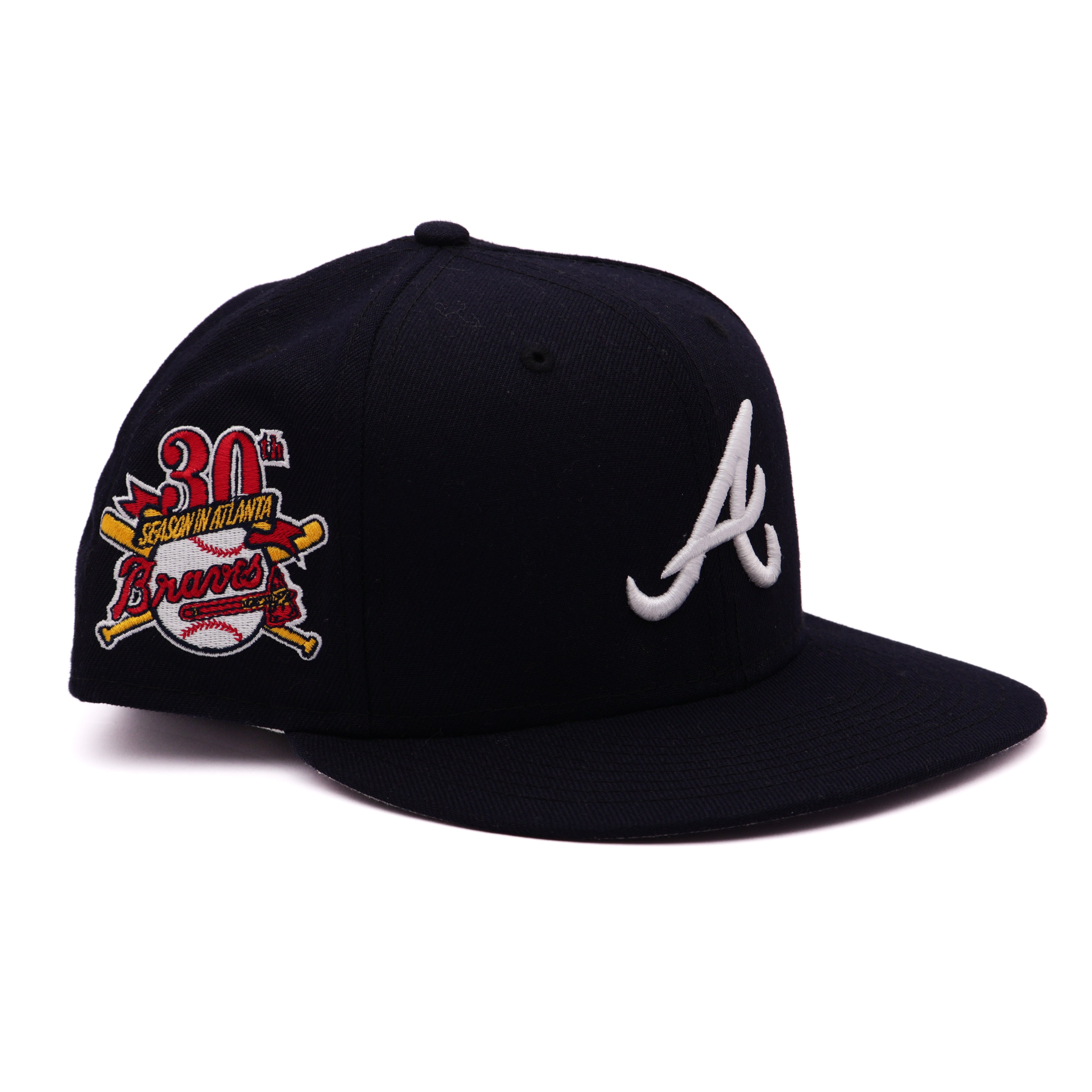 USED 5/8 Navy Atlanta Braves 30th Season 59fifty New Era Fitted Hat Cap