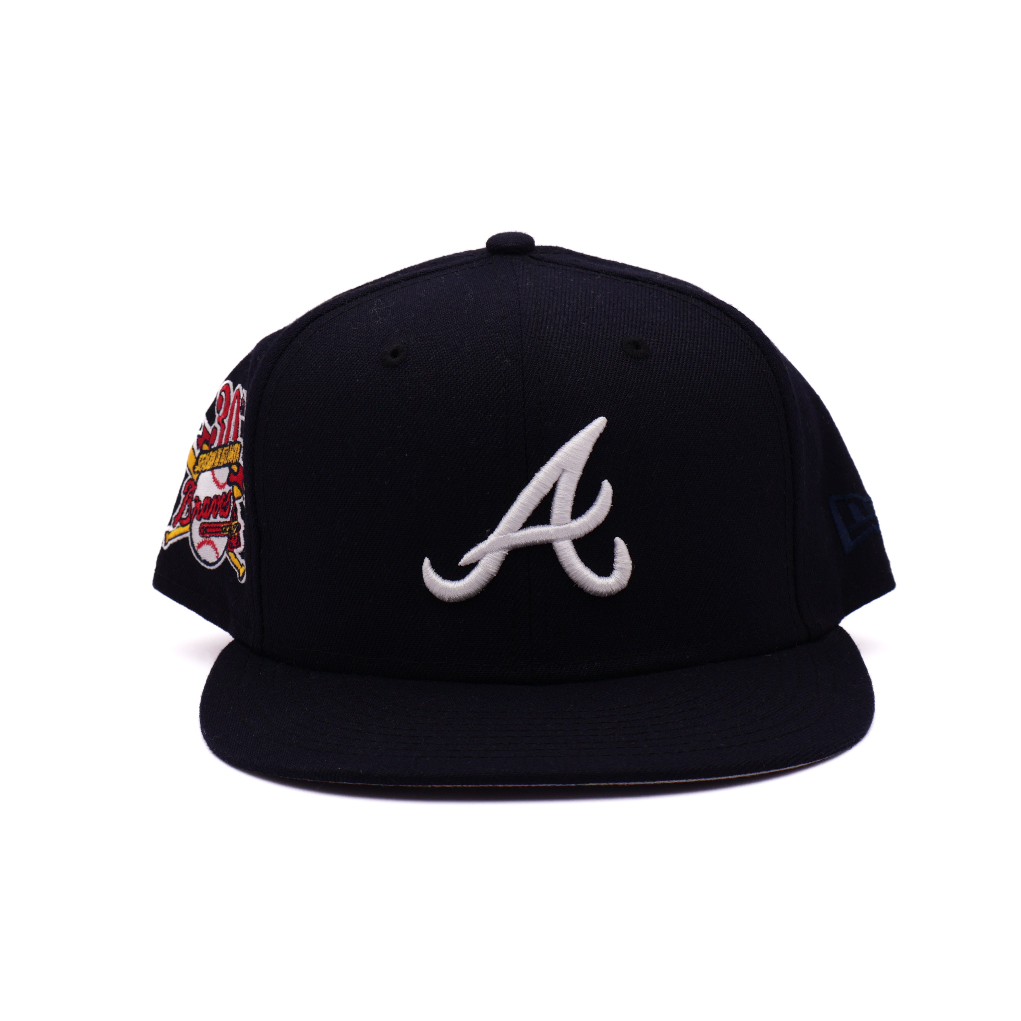 USED 5/8 Navy Atlanta Braves 30th Season 59fifty New Era Fitted Hat Cap
