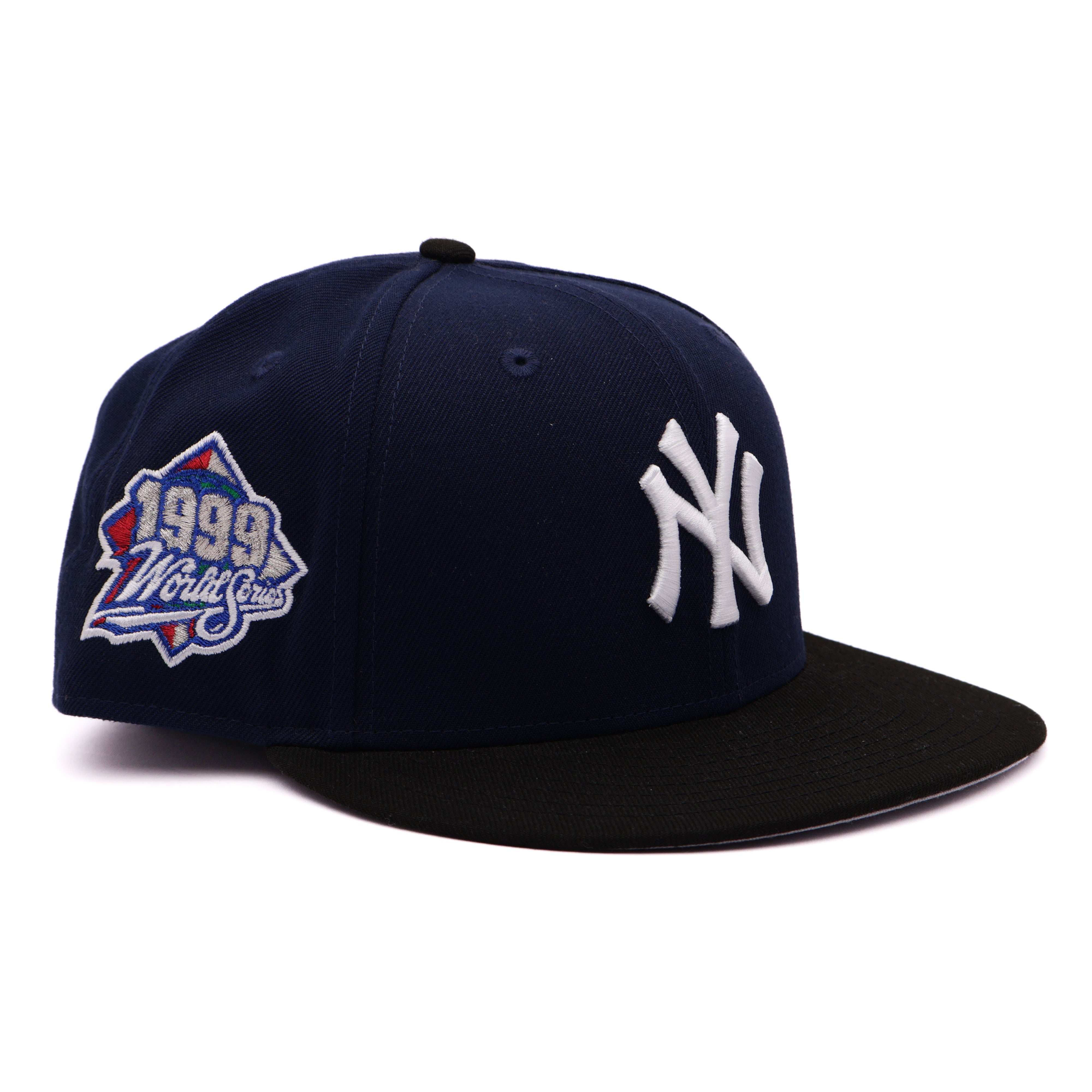 USED 5/8 Navy New York Yankees 1999 World Series 59fifty New Era Fitted Hat Cap