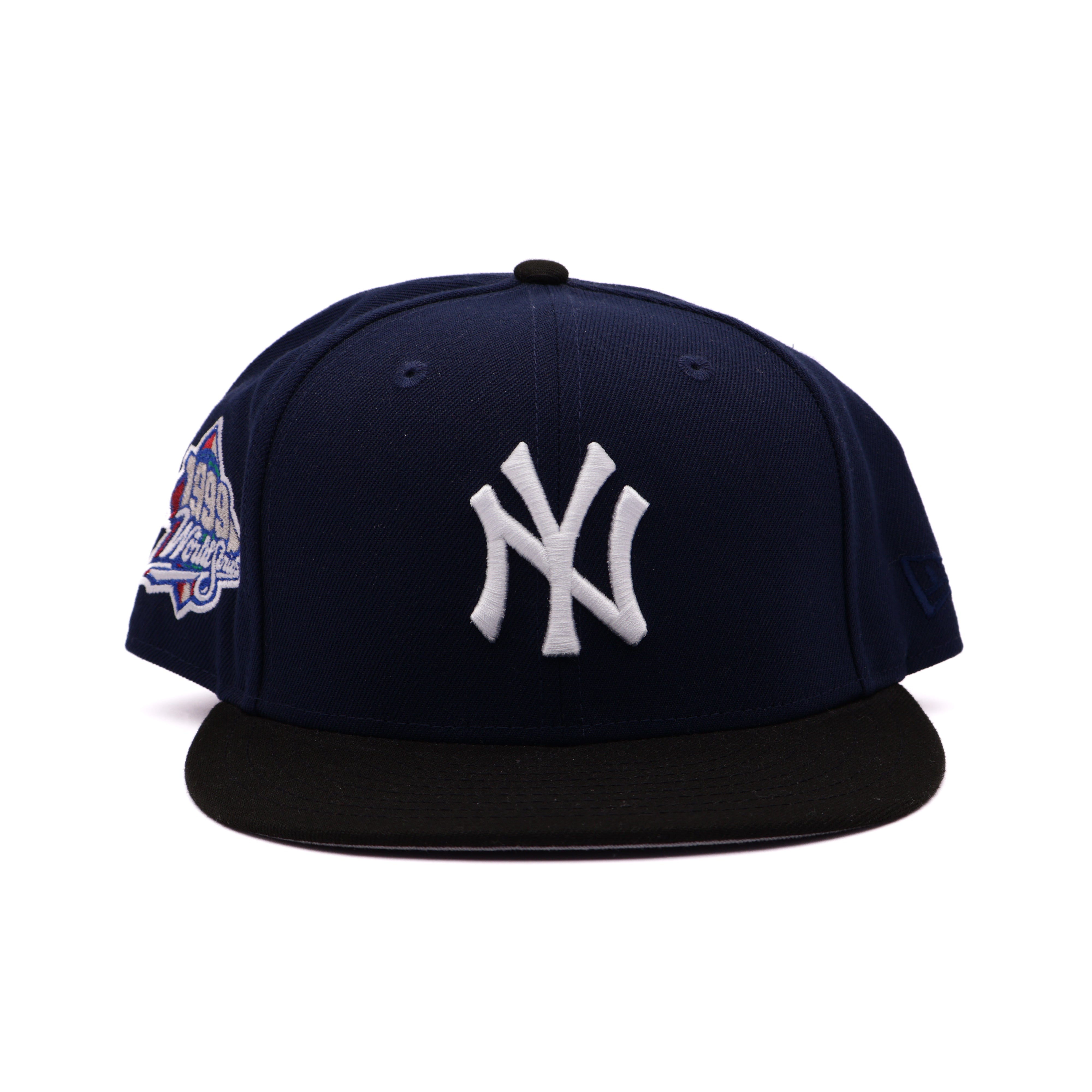 USED 5/8 Navy New York Yankees 1999 World Series 59fifty New Era Fitted Hat Cap
