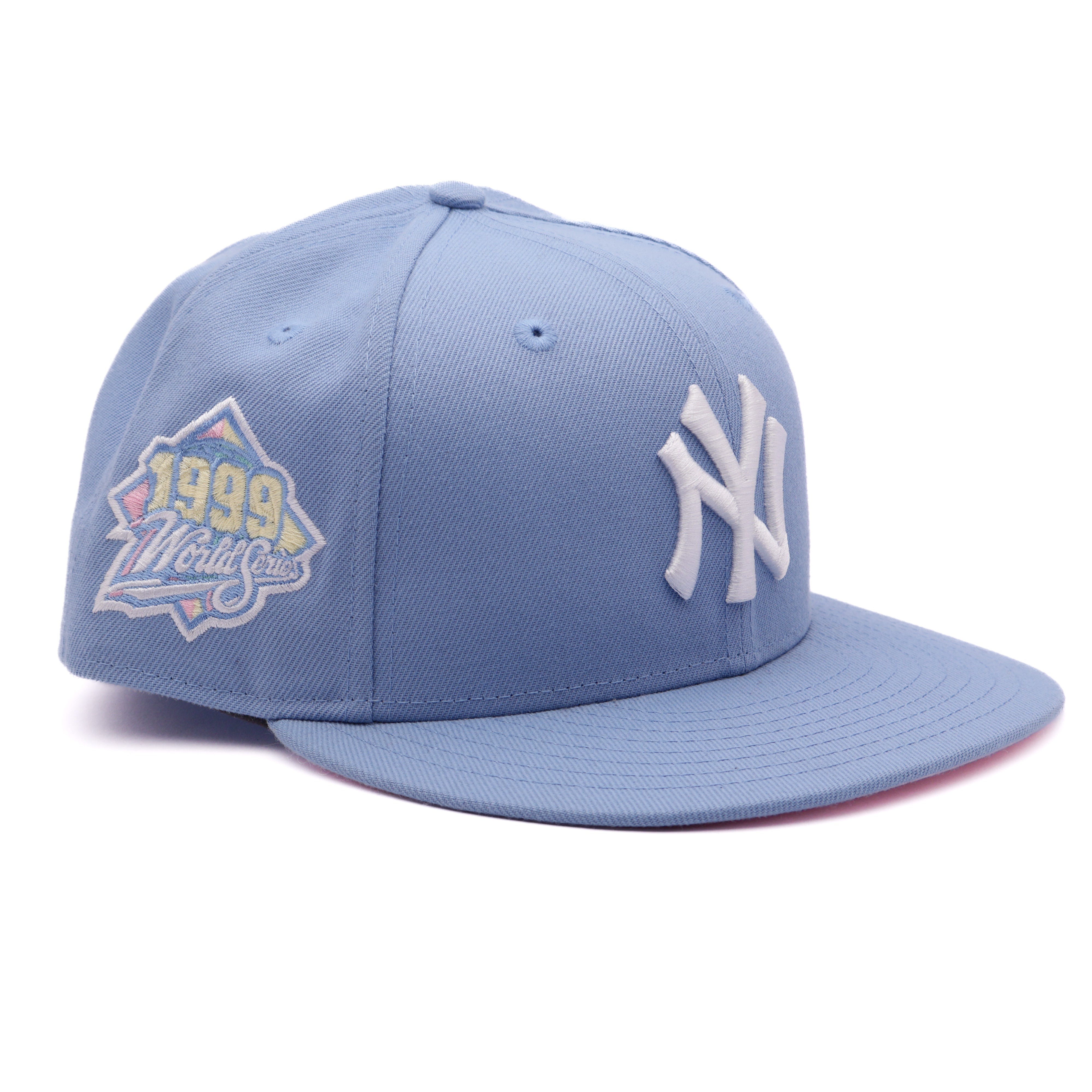 USED 5/8 Blue New York Yankees 1999 World Series 59fifty New Era Fitted Hat Cap