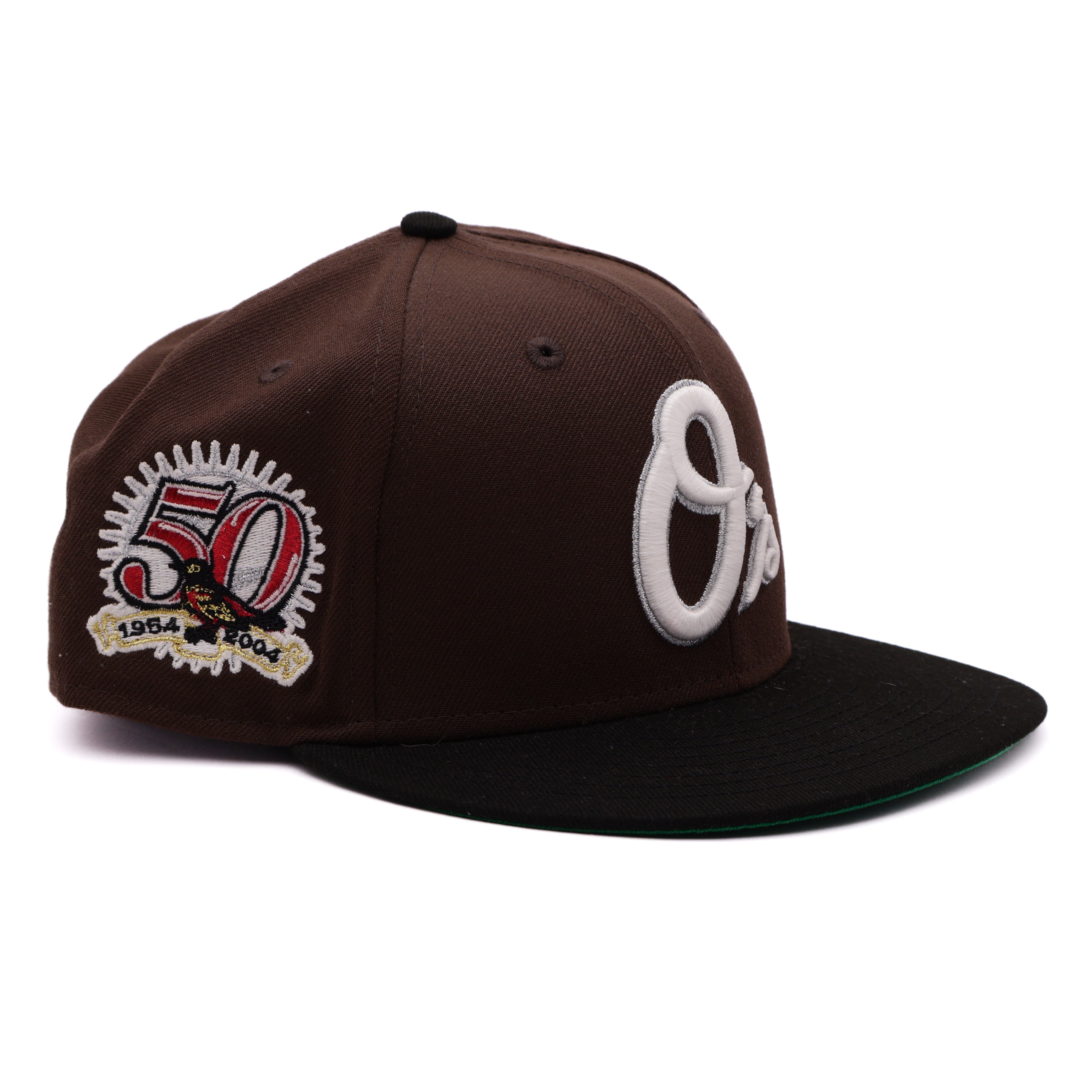 USED 3/4 Brown Baltimore Orioles 50th Anniversary 59fifty New Era Fitted Hat Cap