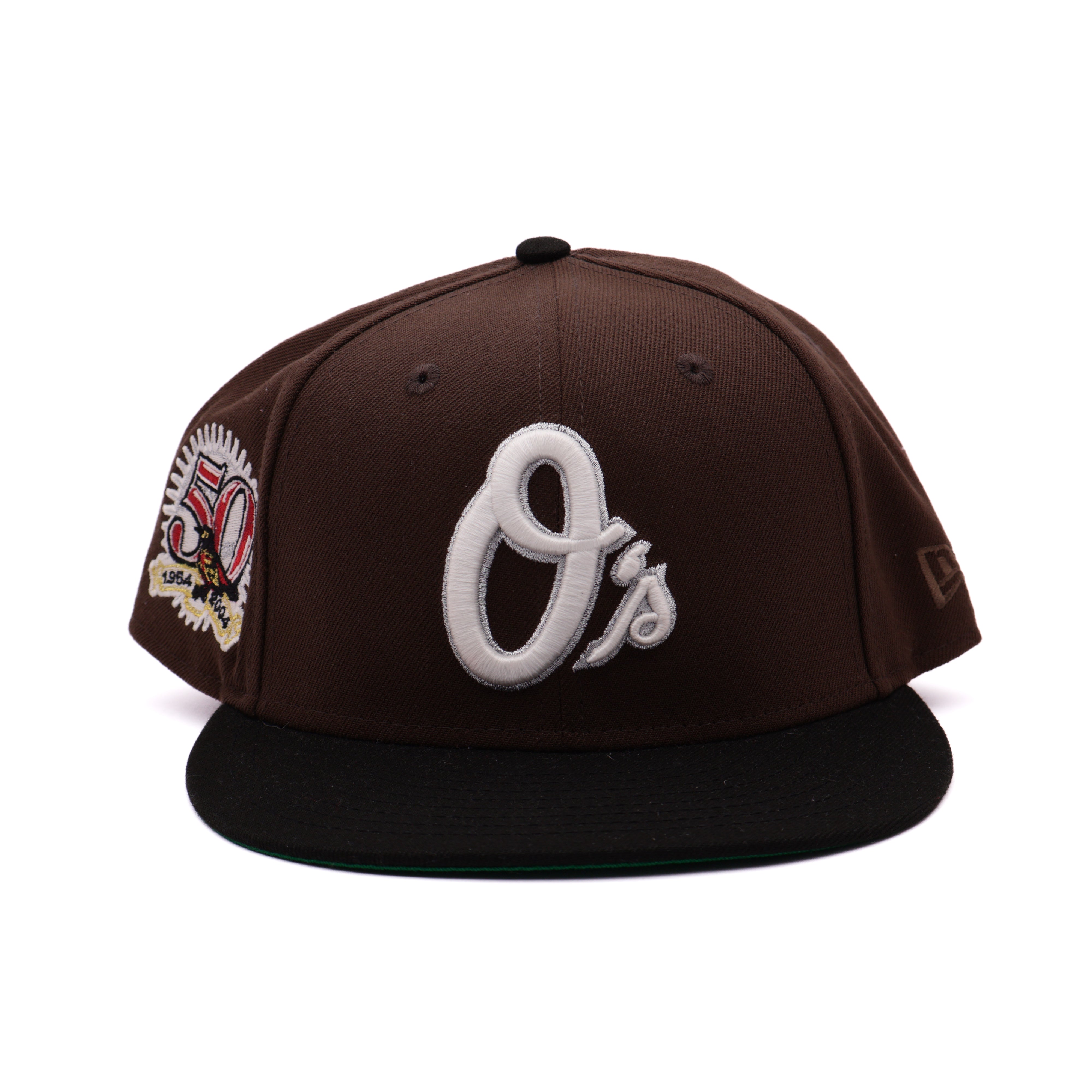 USED 3/4 Brown Baltimore Orioles 50th Anniversary 59fifty New Era Fitted Hat Cap