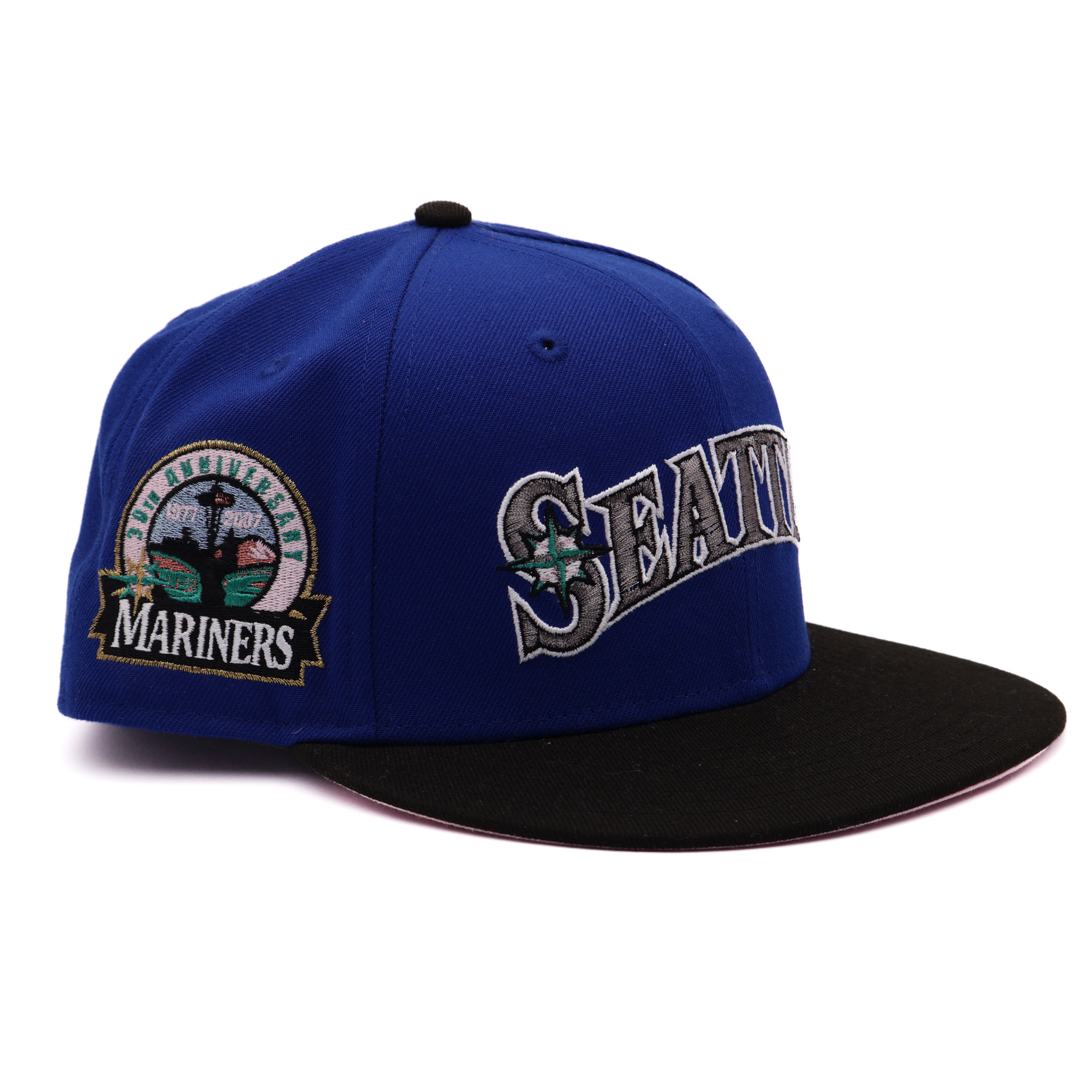 USED 3/4 Blue Seattle Mariners 30th Season 59fifty New Era Fitted Hat Cap