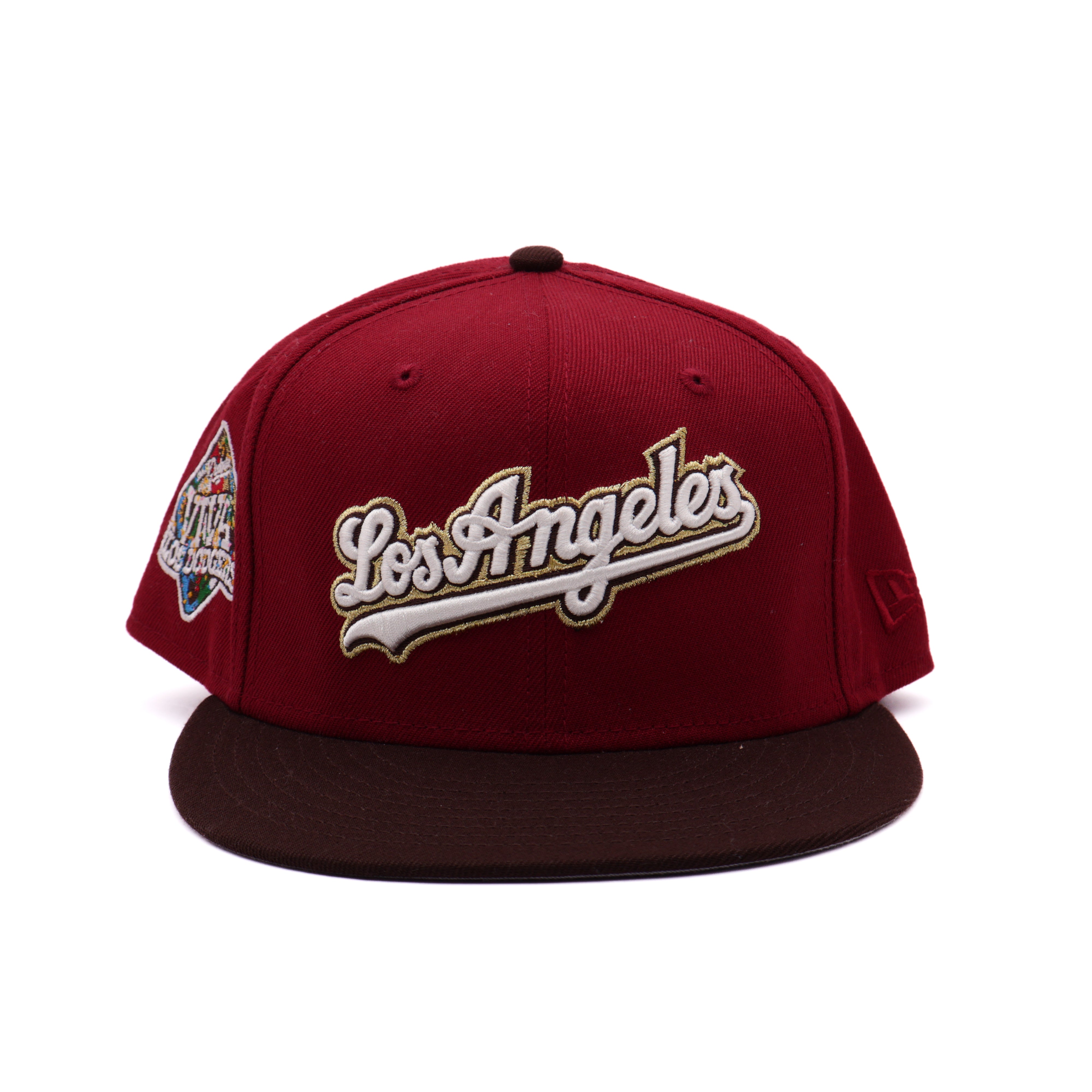USED 3/4 Maroon Los Angeles Dodgers Viva Los Dodgers 59fifty New Era Fitted Hat Cap