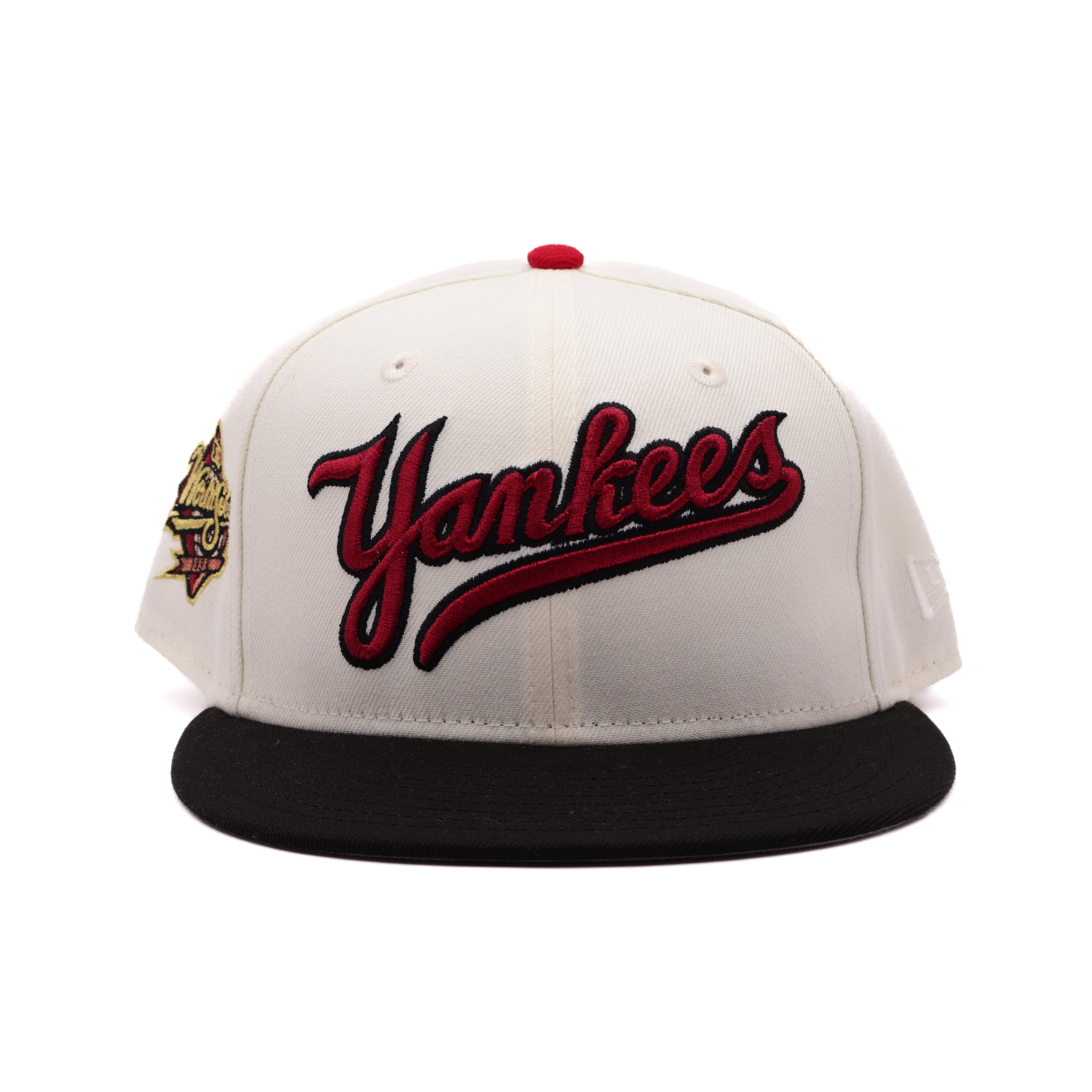 USED 5/8 Chrome New York Yankees 1998 World Series 59fifty New Era Fitted Hat Cap